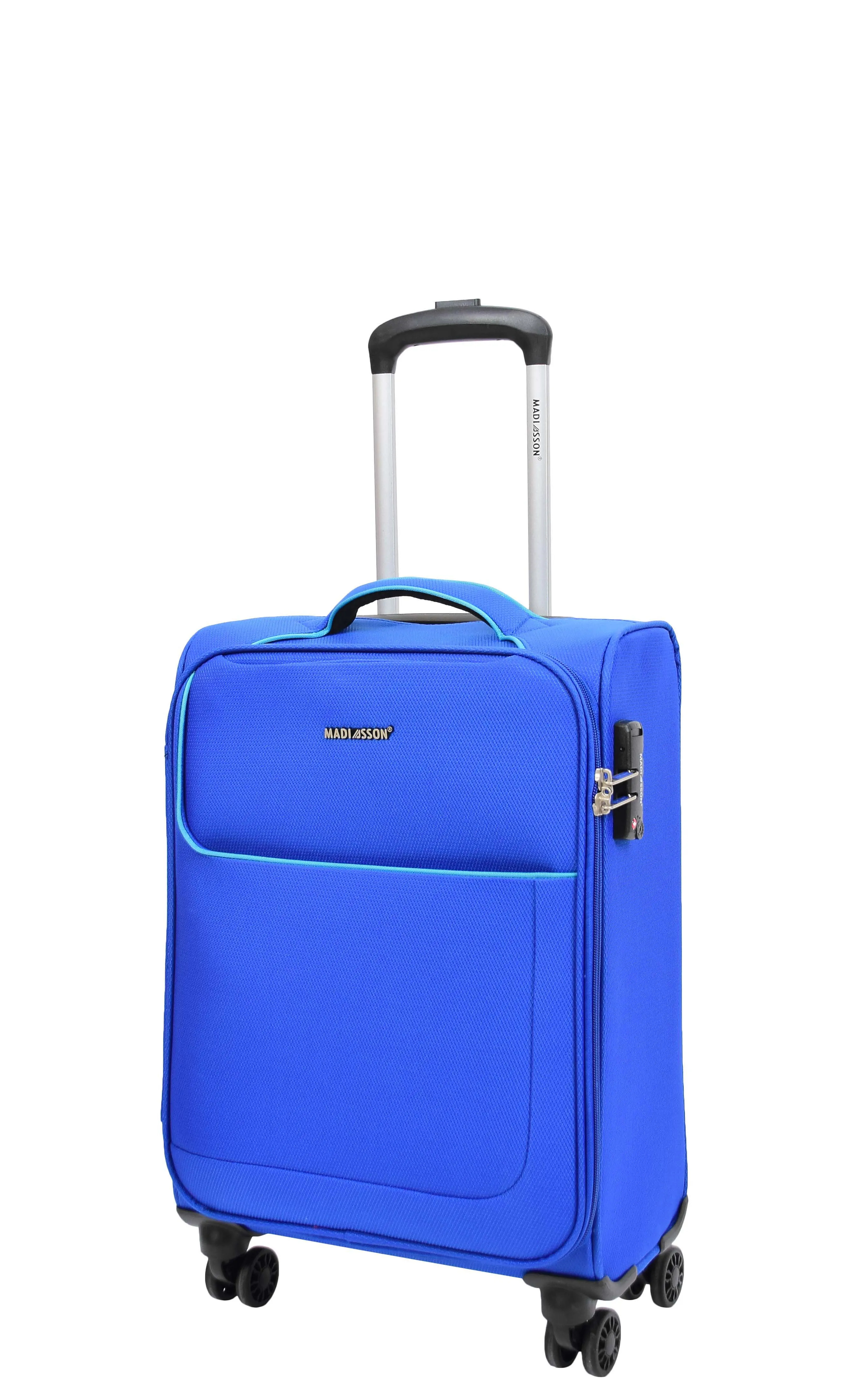 Lightweight 4 Wheels Soft Luggage Expandable TSA Lock Mercury Blue