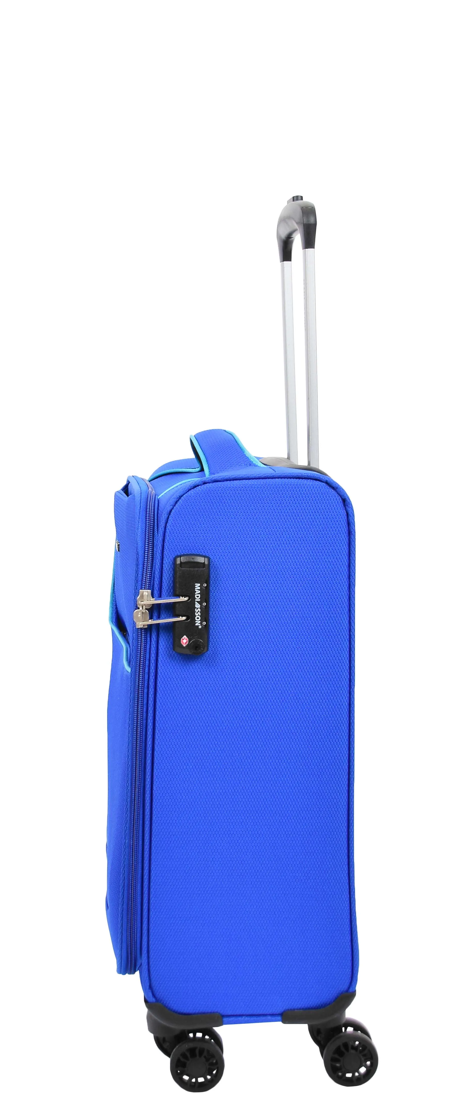 Lightweight 4 Wheels Soft Luggage Expandable TSA Lock Mercury Blue