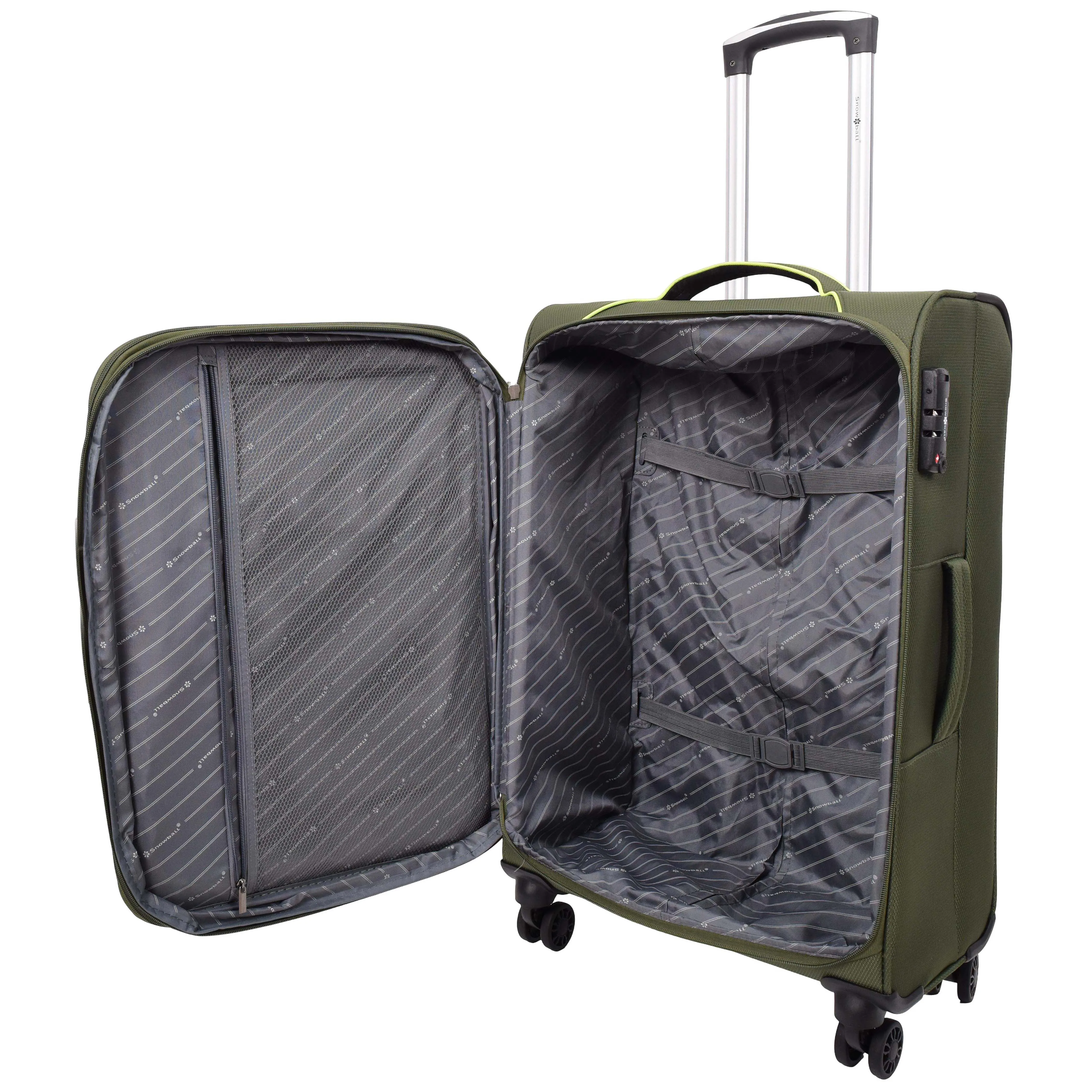 Lightweight 4 Wheels Soft Luggage Expandable TSA Lock Mercury Green