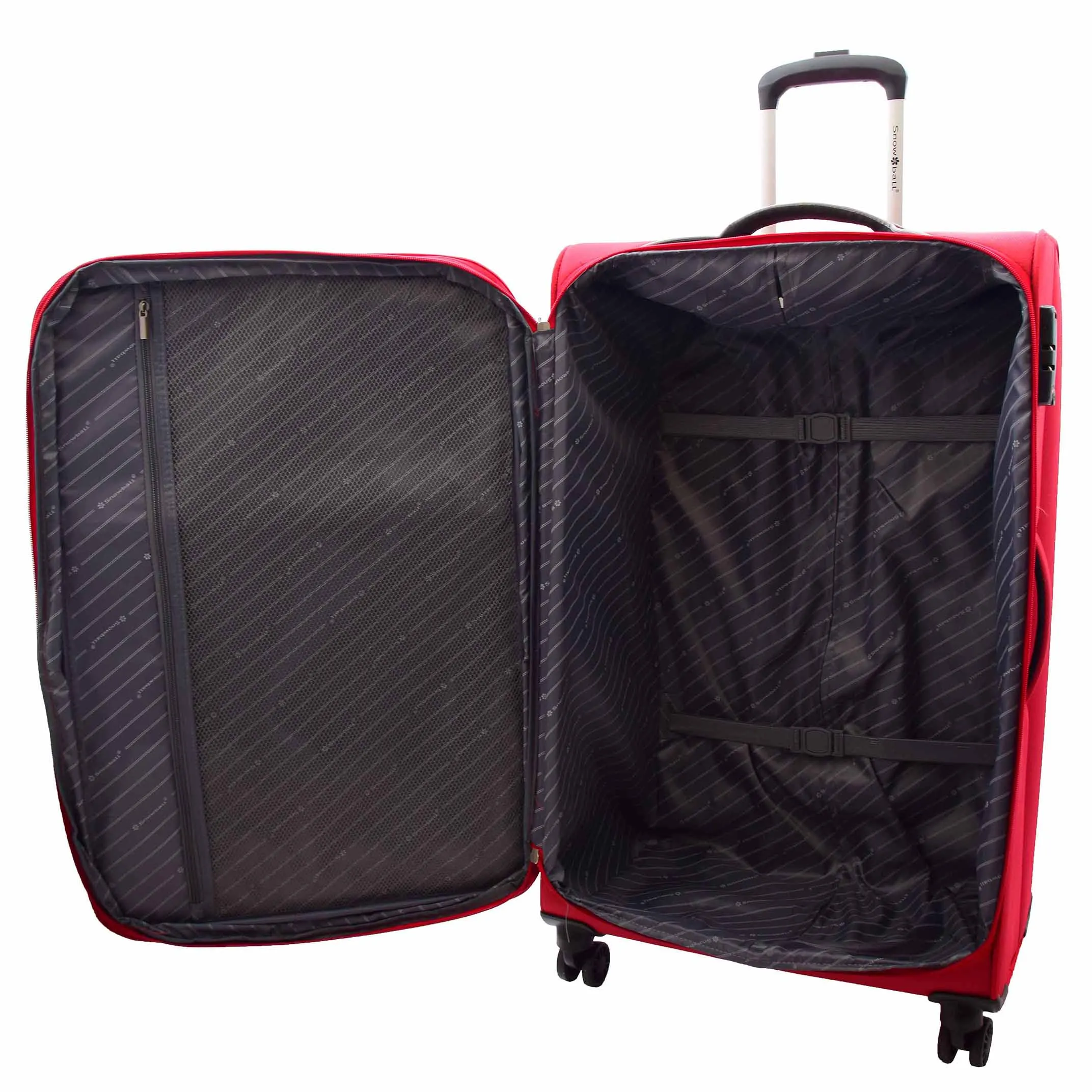 Lightweight 4 Wheels Soft Luggage Expandable TSA Lock Mercury Red