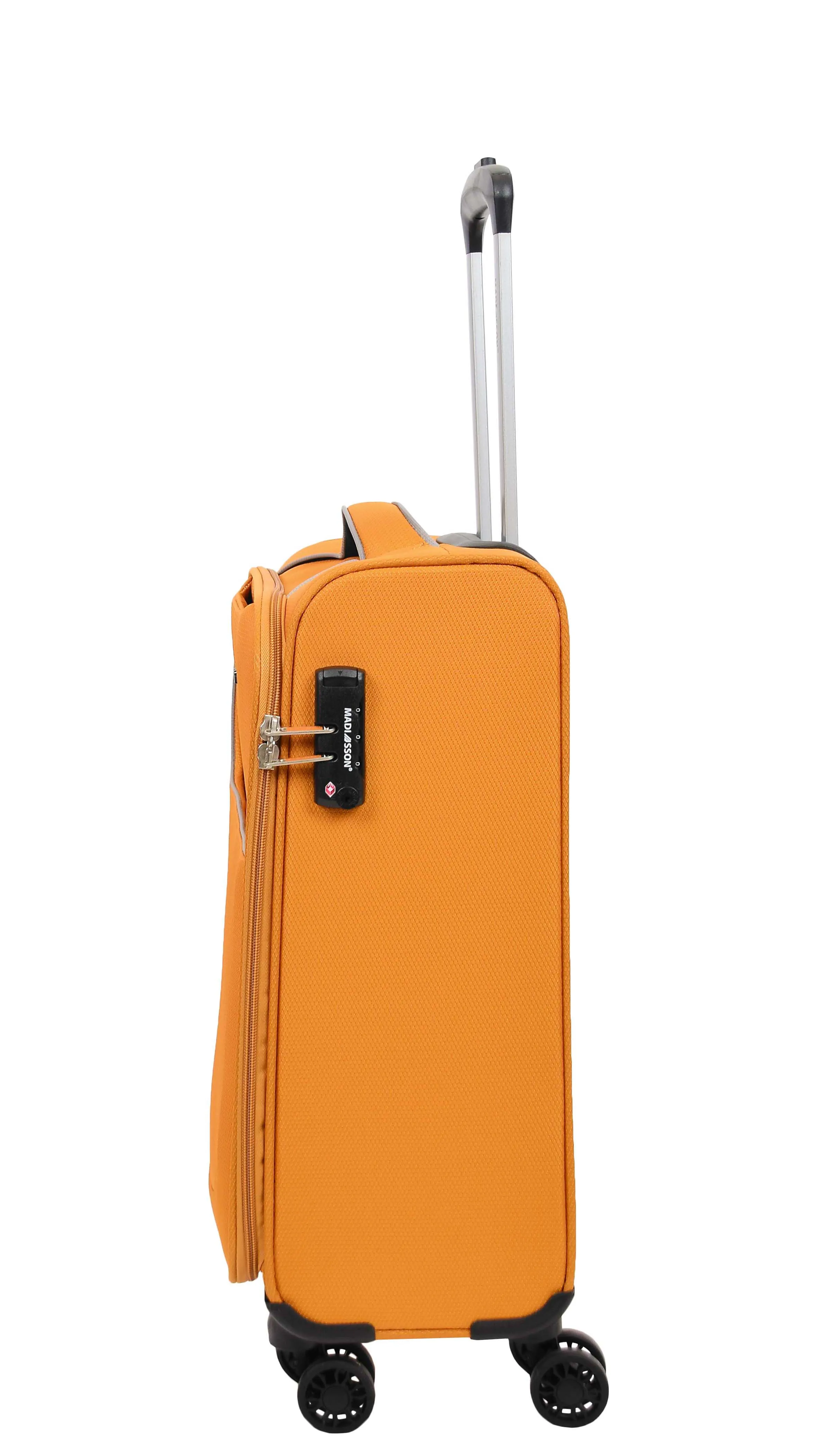 Lightweight 4 Wheels Soft Luggage Expandable TSA Lock Mercury Yellow