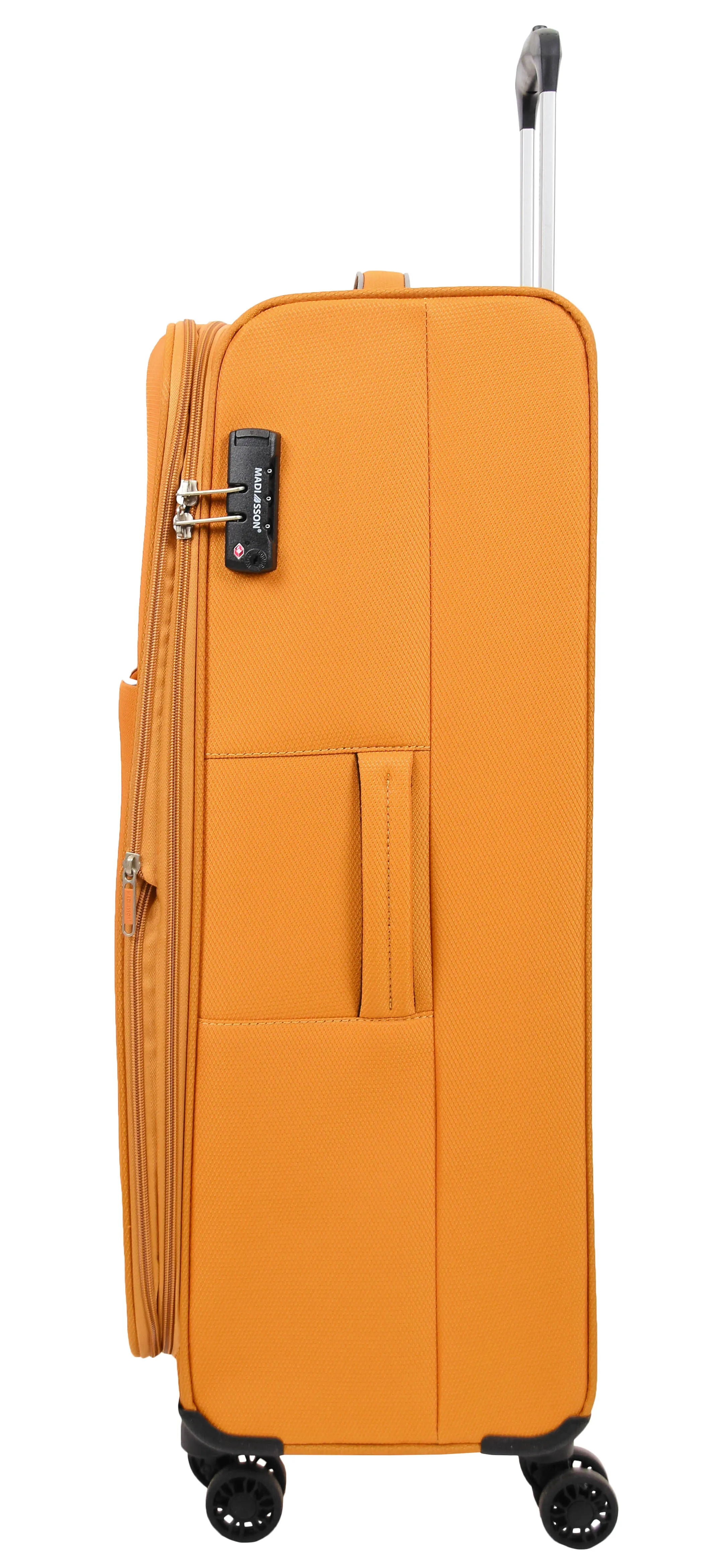 Lightweight 4 Wheels Soft Luggage Expandable TSA Lock Mercury Yellow