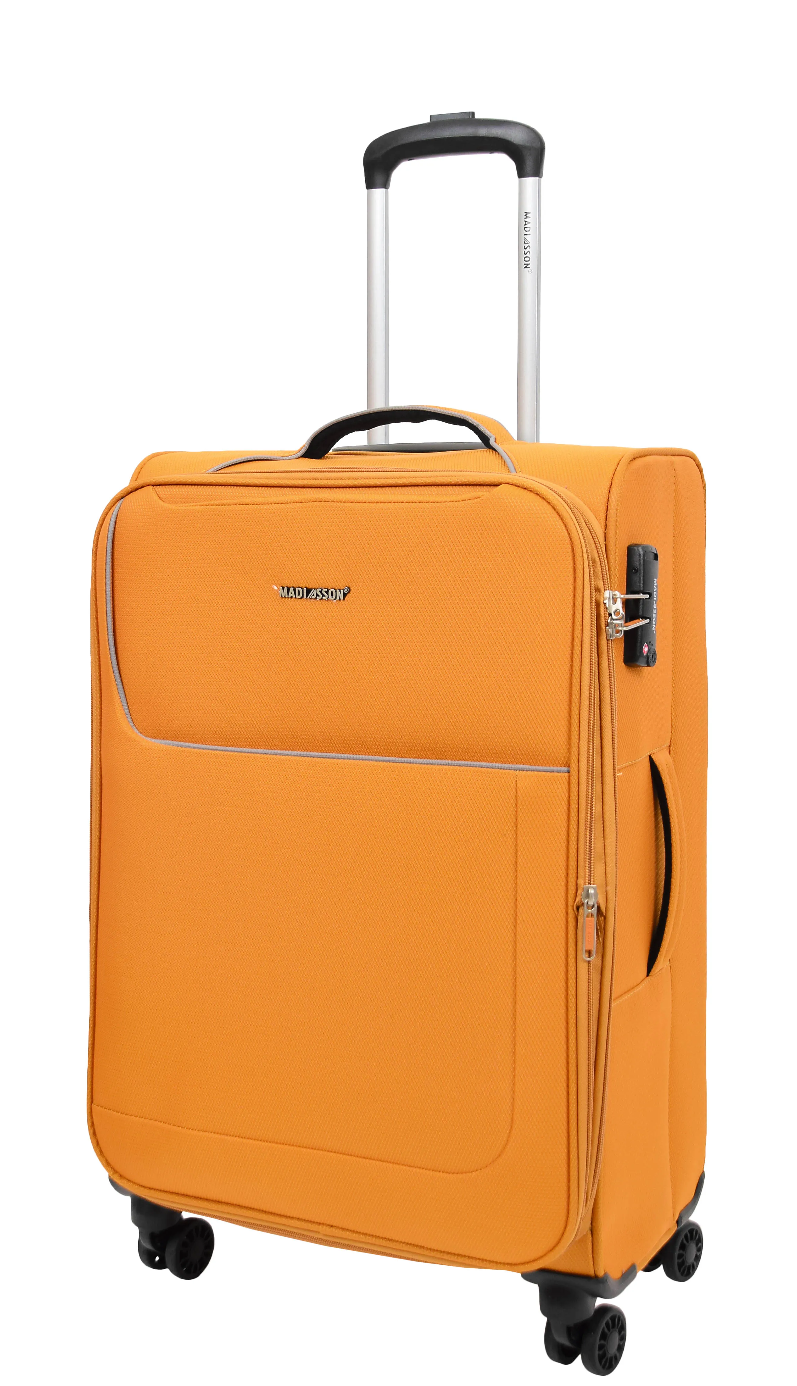 Lightweight 4 Wheels Soft Luggage Expandable TSA Lock Mercury Yellow