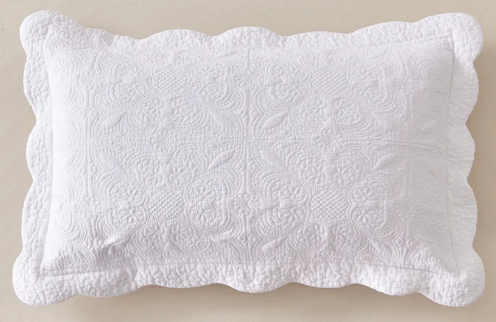 Marcella Antique White Quilted Coverlet Bedcover Set Available in 4 Sizes