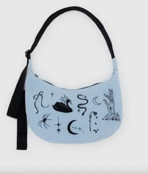 Medium Nylon Crescent Bag in Embroidered Ballet Icons