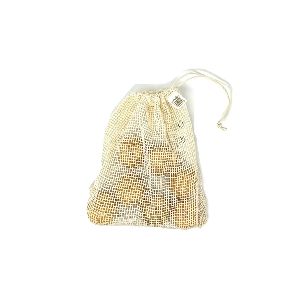 Organic Cotton Drawstring Produce Bag - Set of 4