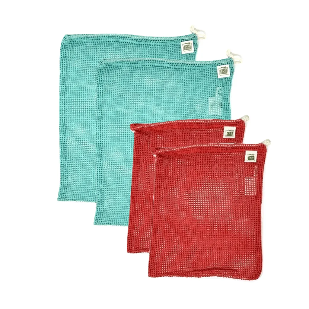 Organic Cotton Drawstring Produce Bag - Set of 4