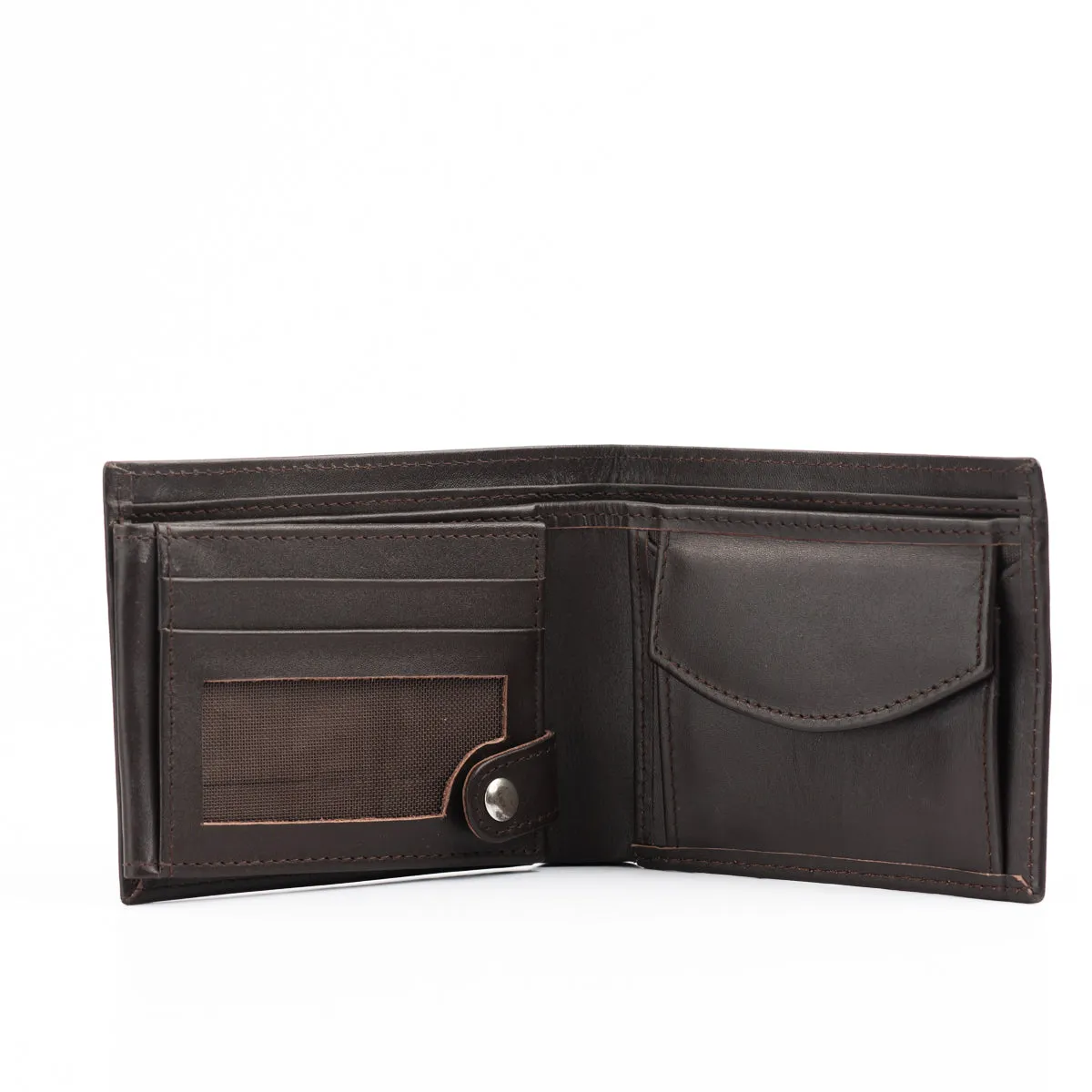 Pristine Tri-Fold Leather Wallet-Brown