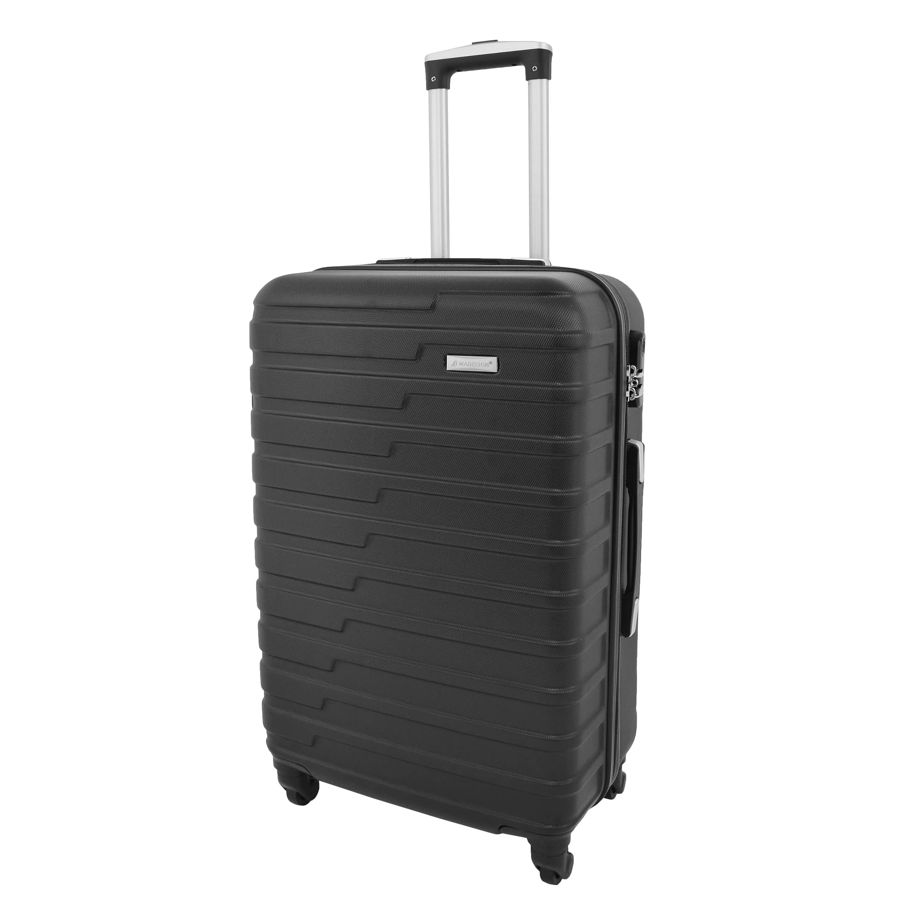 Robust 4 Wheel Suitcases ABS Black Lightweight Digit Lock Luggage Travel Bag Stargate