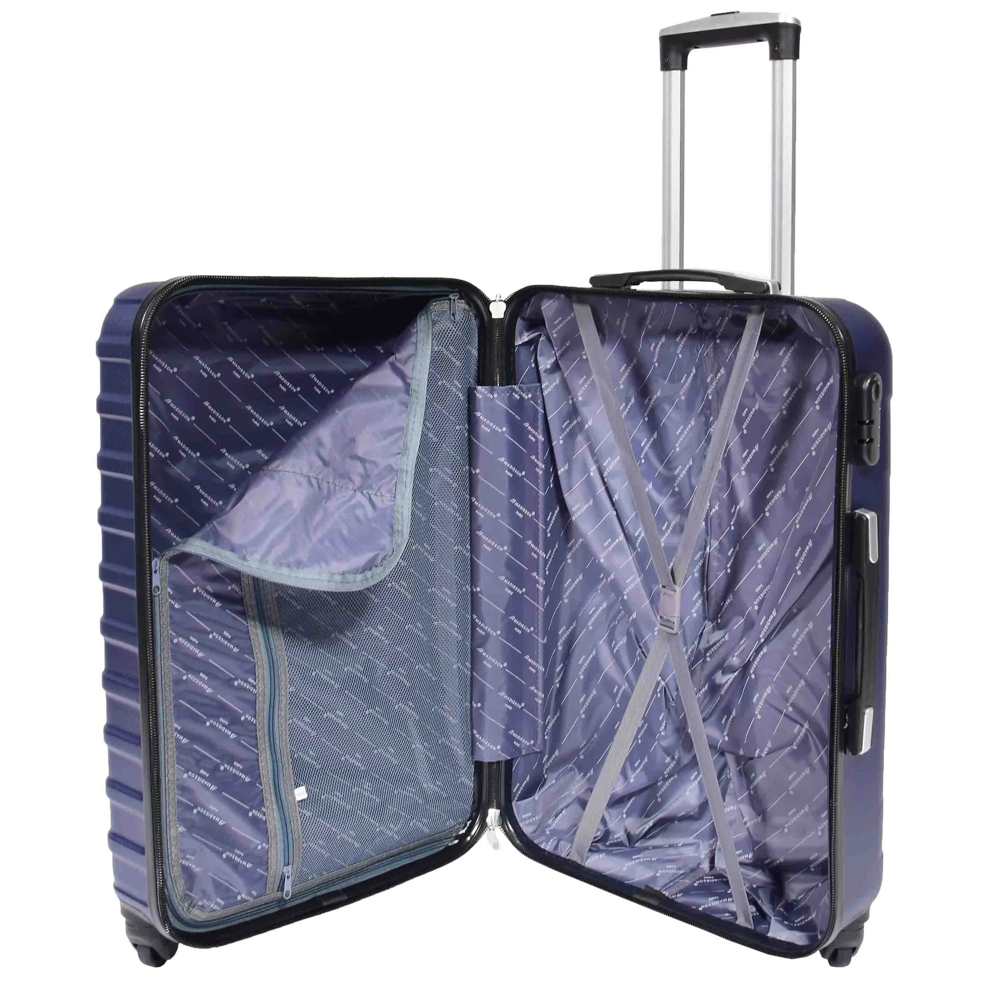 Robust 4 Wheel Suitcases ABS Navy Lightweight Digit Lock Luggage Travel Bags Stargate