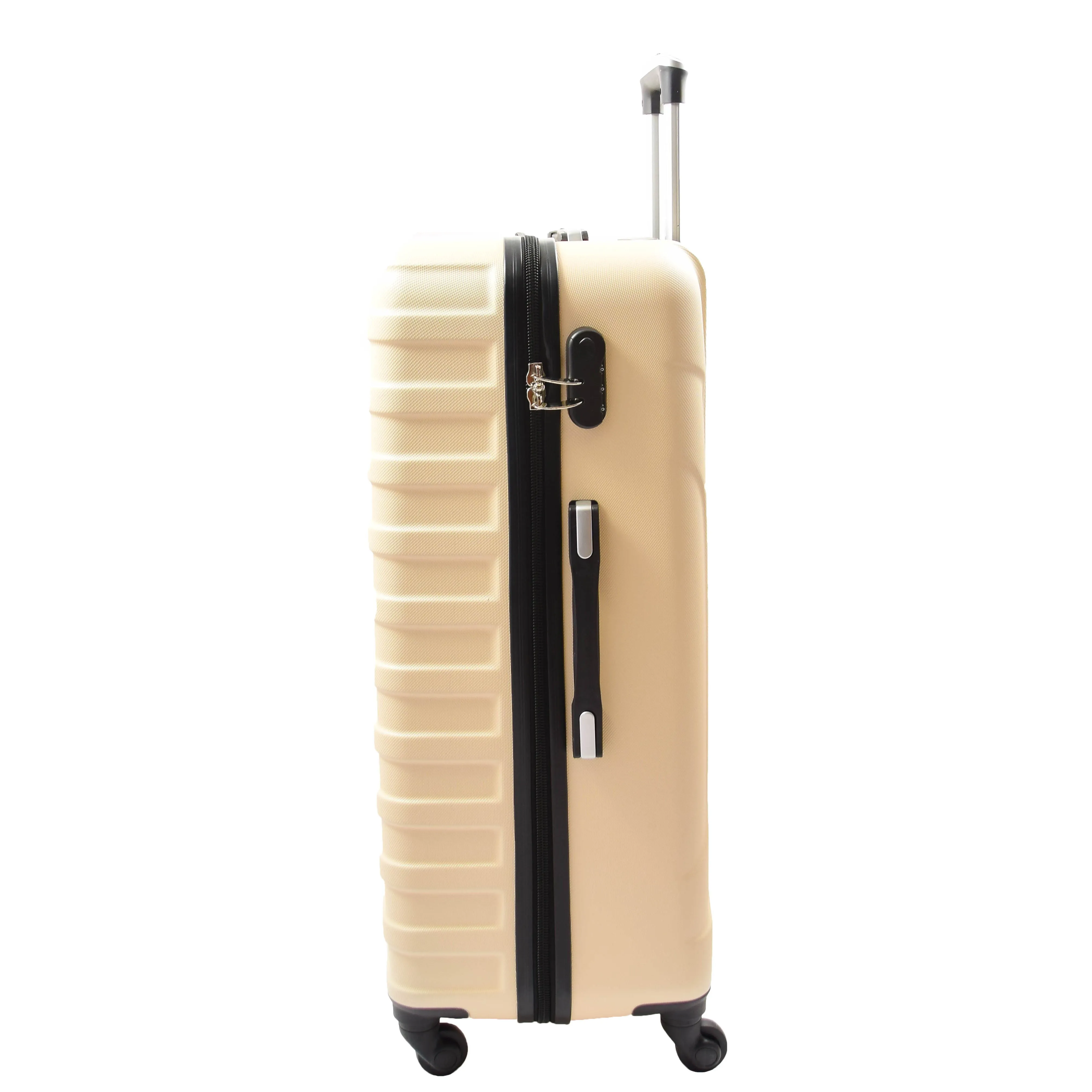 Robust 4 Wheel Suitcases ABS Off White Lightweight Digit Lock Luggage Travel Bag Stargate