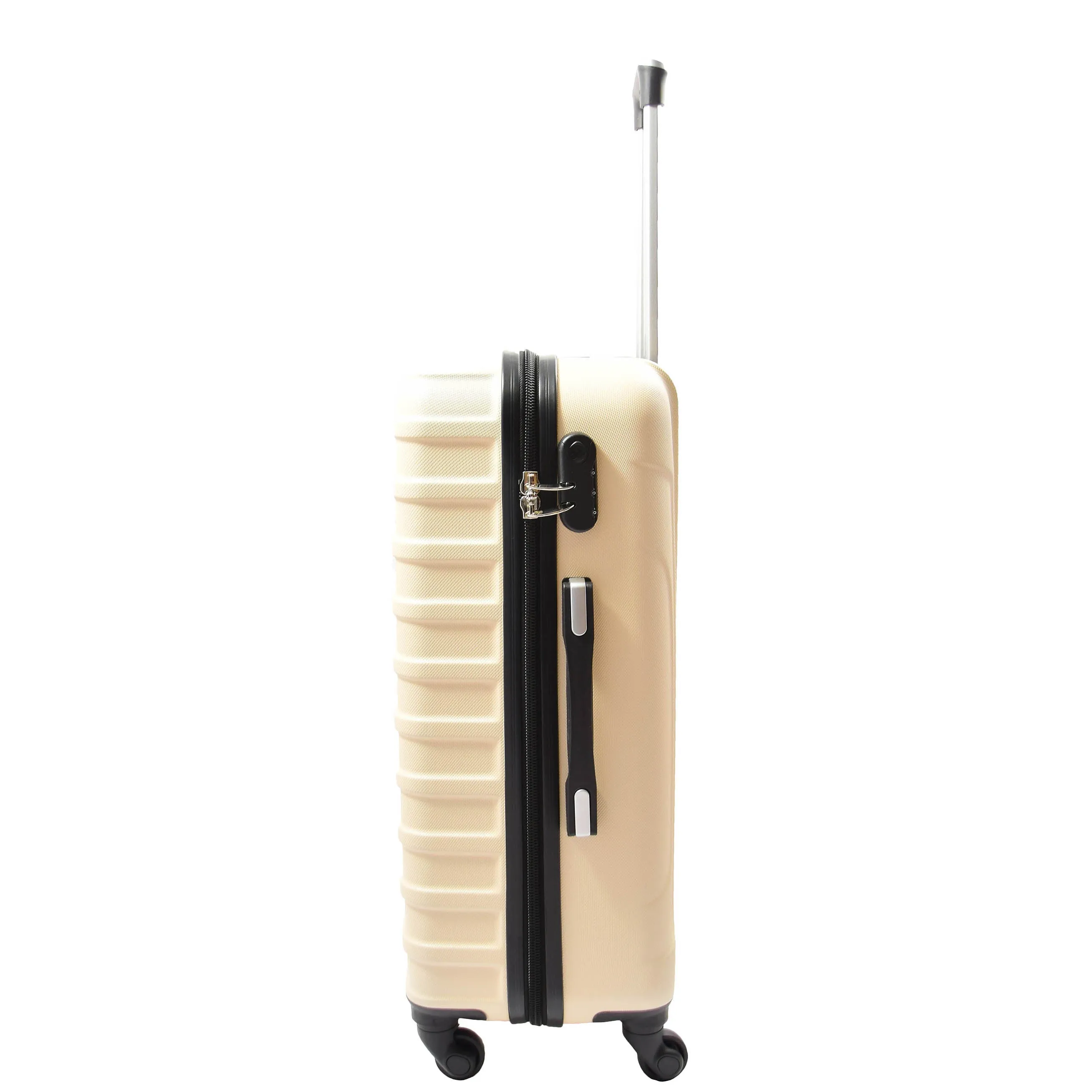 Robust 4 Wheel Suitcases ABS Off White Lightweight Digit Lock Luggage Travel Bag Stargate