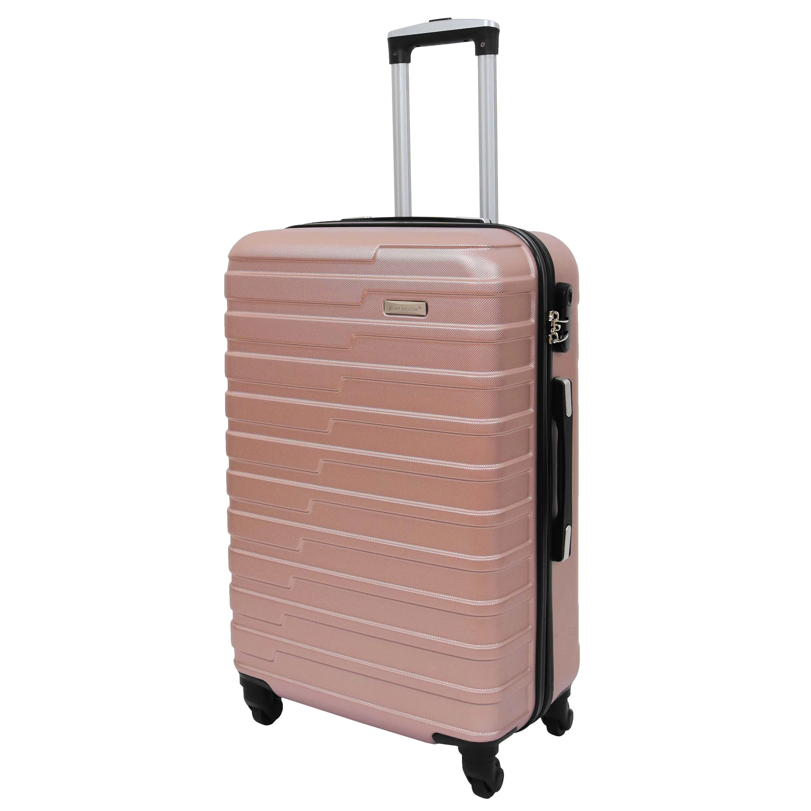 Robust 4 Wheel Suitcases ABS Rose Gold Lightweight Digit Lock Luggage Travel Bag Stargate