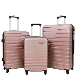 Robust 4 Wheel Suitcases ABS Rose Gold Lightweight Digit Lock Luggage Travel Bag Stargate