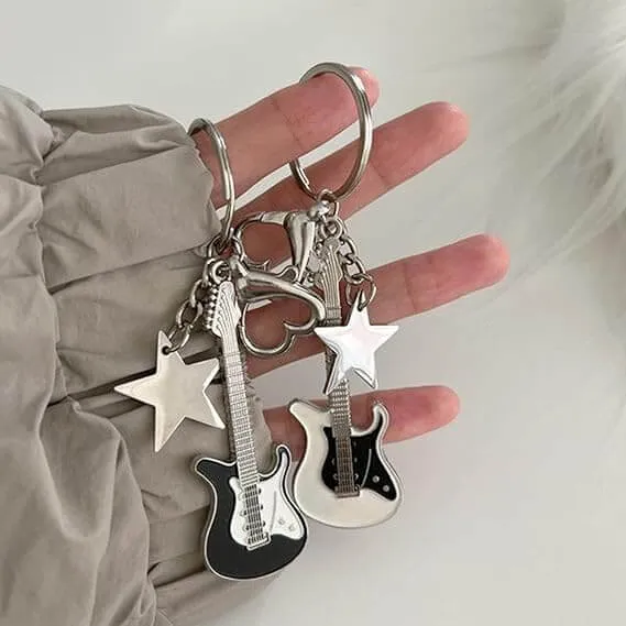 Rock Guitar Stars 60s Aesthetic Keychain