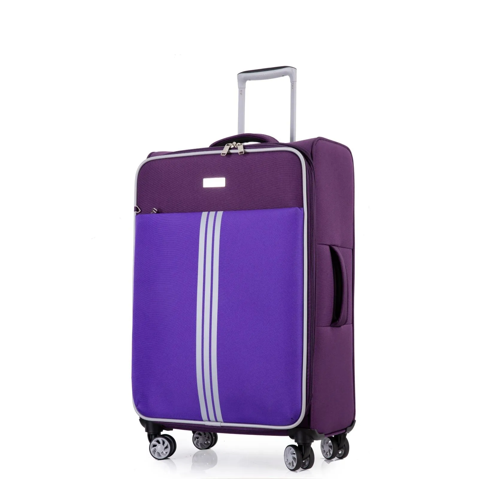 Soft Case Suitcase 4 Wheels Cabin Check In Hand Luggage Trolley Set