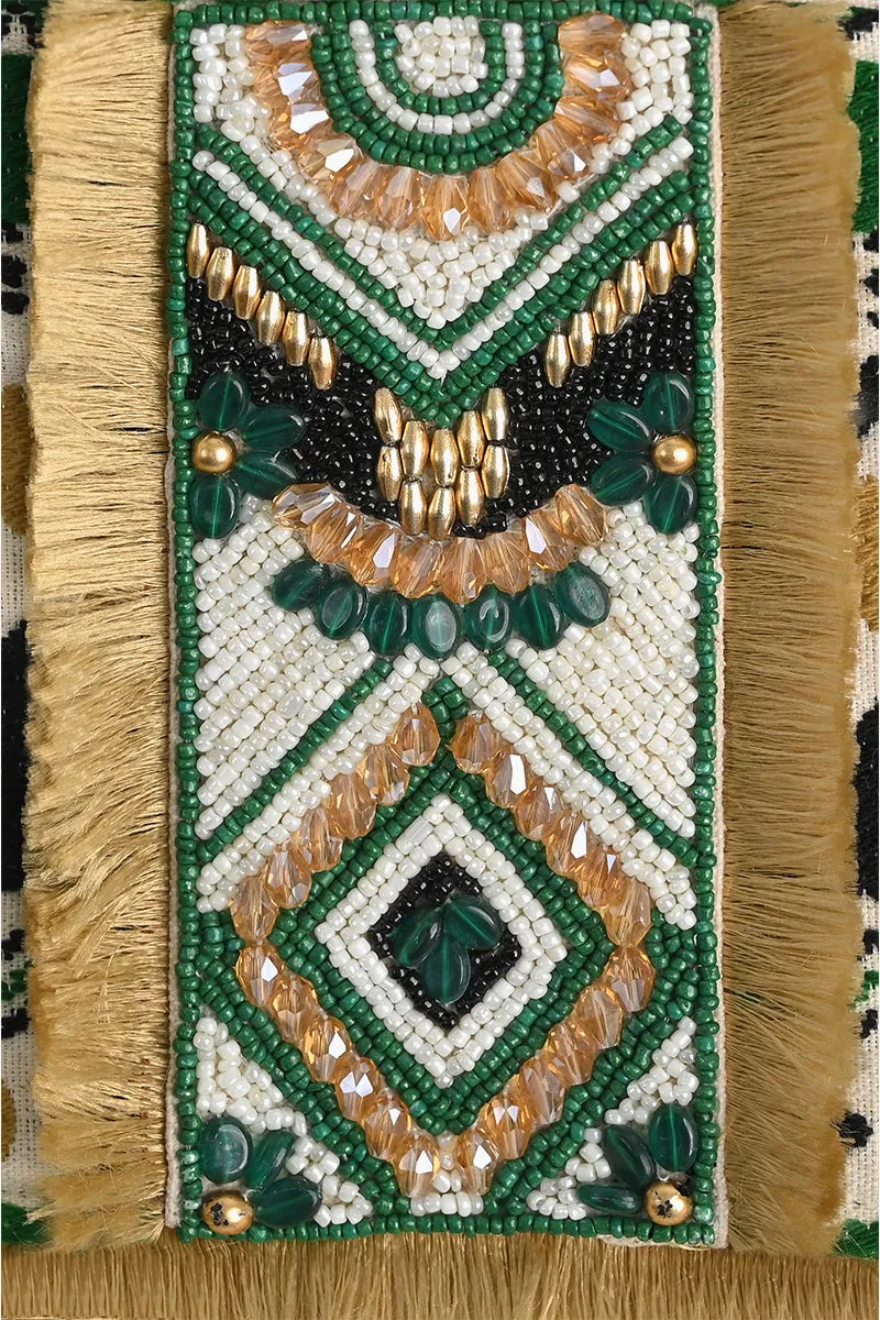 Southwest Jade Beaded Shoulder Bag