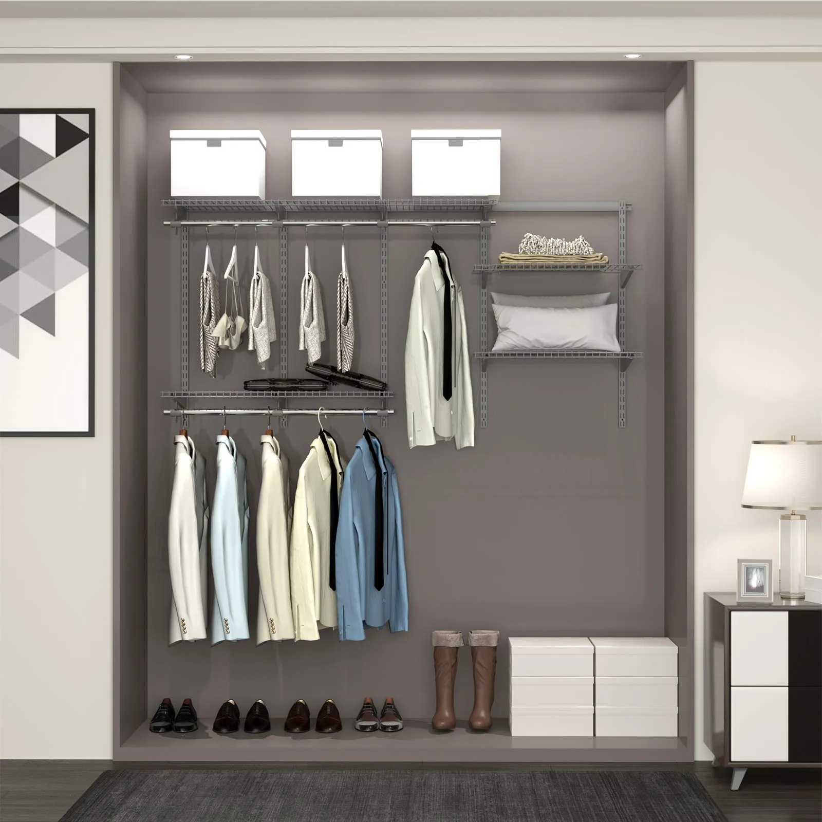 Tangkula 3 to 6 FT Custom Closet Organizer System Kit