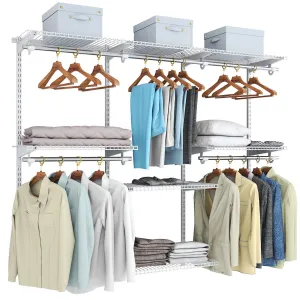 Tangkula 4 to 6 FT Custom Closet System, Wall Mounted Closet Maid with Hanging Rod