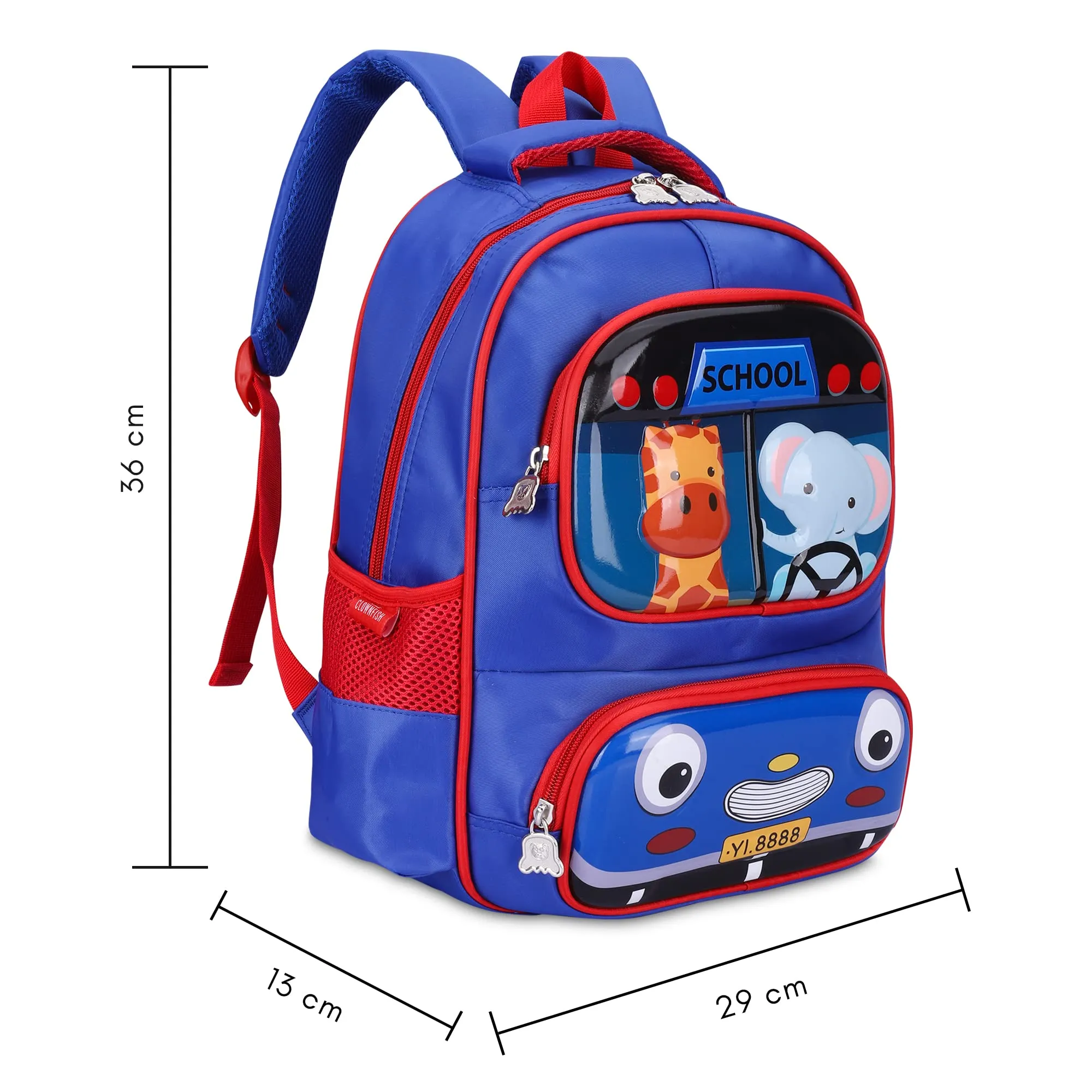 THE CLOWNFISH Little Champ Series Polyester 13.6 Litres Kids Backpack School Bag Daypack Sack Picnic Bag for Tiny Tots-Age Group 3-5 years (Royal Blue)