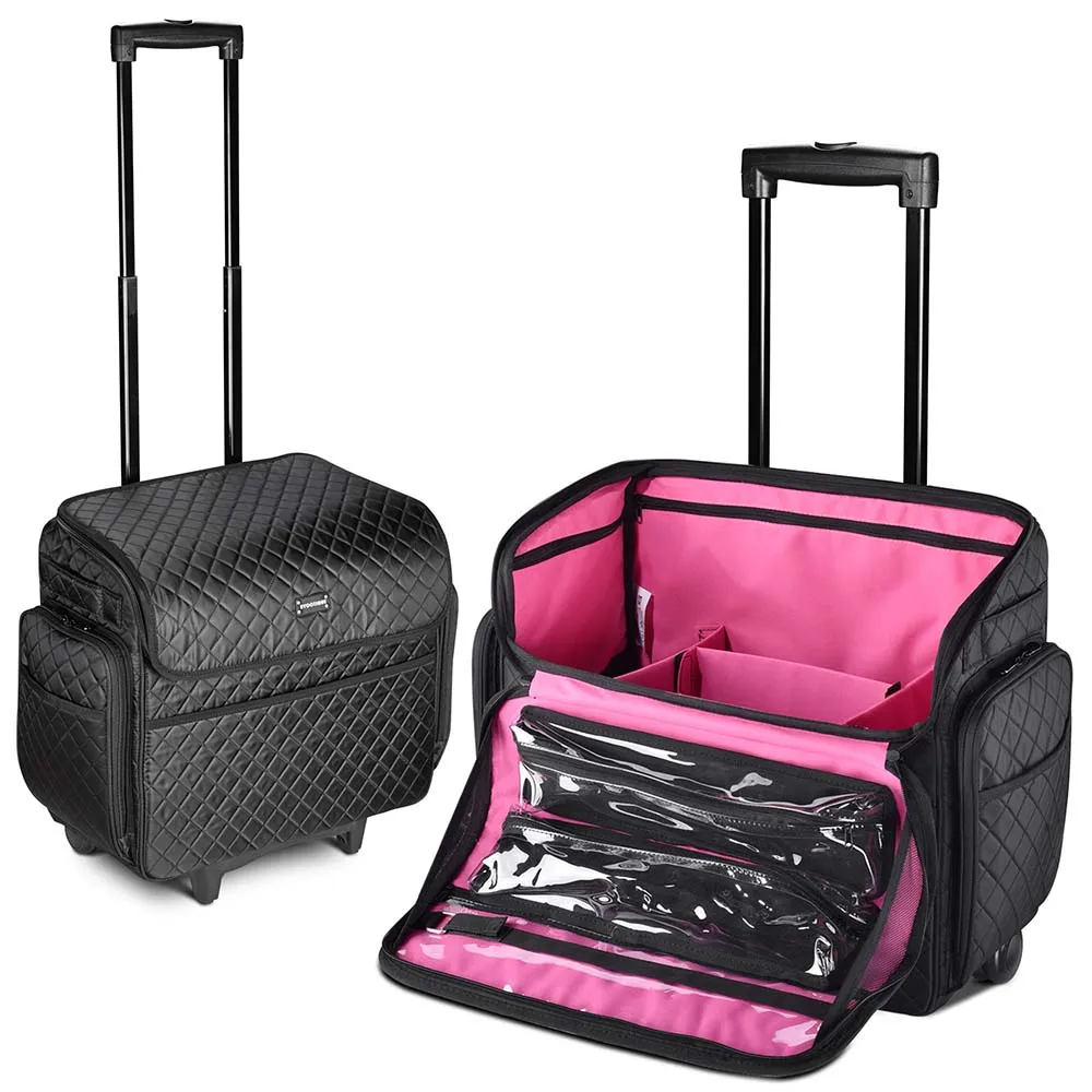 TheLAShop Cosmetology Rolling Case for Hair Stylist Hobbyist Artist