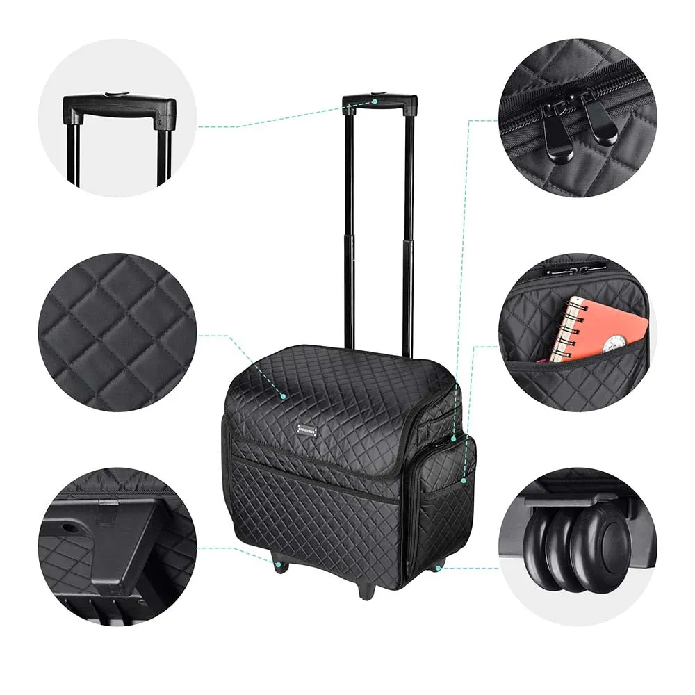 TheLAShop Cosmetology Rolling Case for Hair Stylist Hobbyist Artist