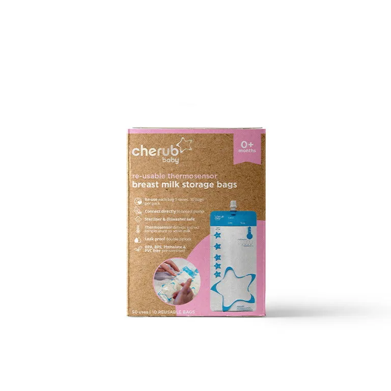 Thermo Sensor Re-Usable Breast Milk Bags - 10pk