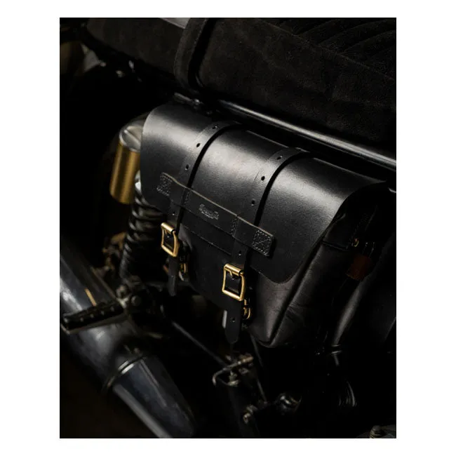 TRIP MACHINE Royal Enfield Interceptor or Continental 650 - Black Leather Side Panel Bags