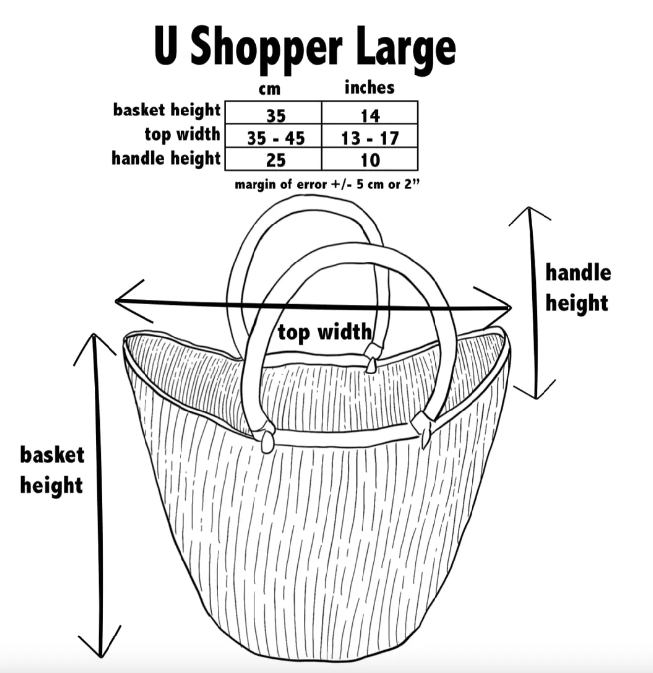 U Shopper Large Rimmed Baskets