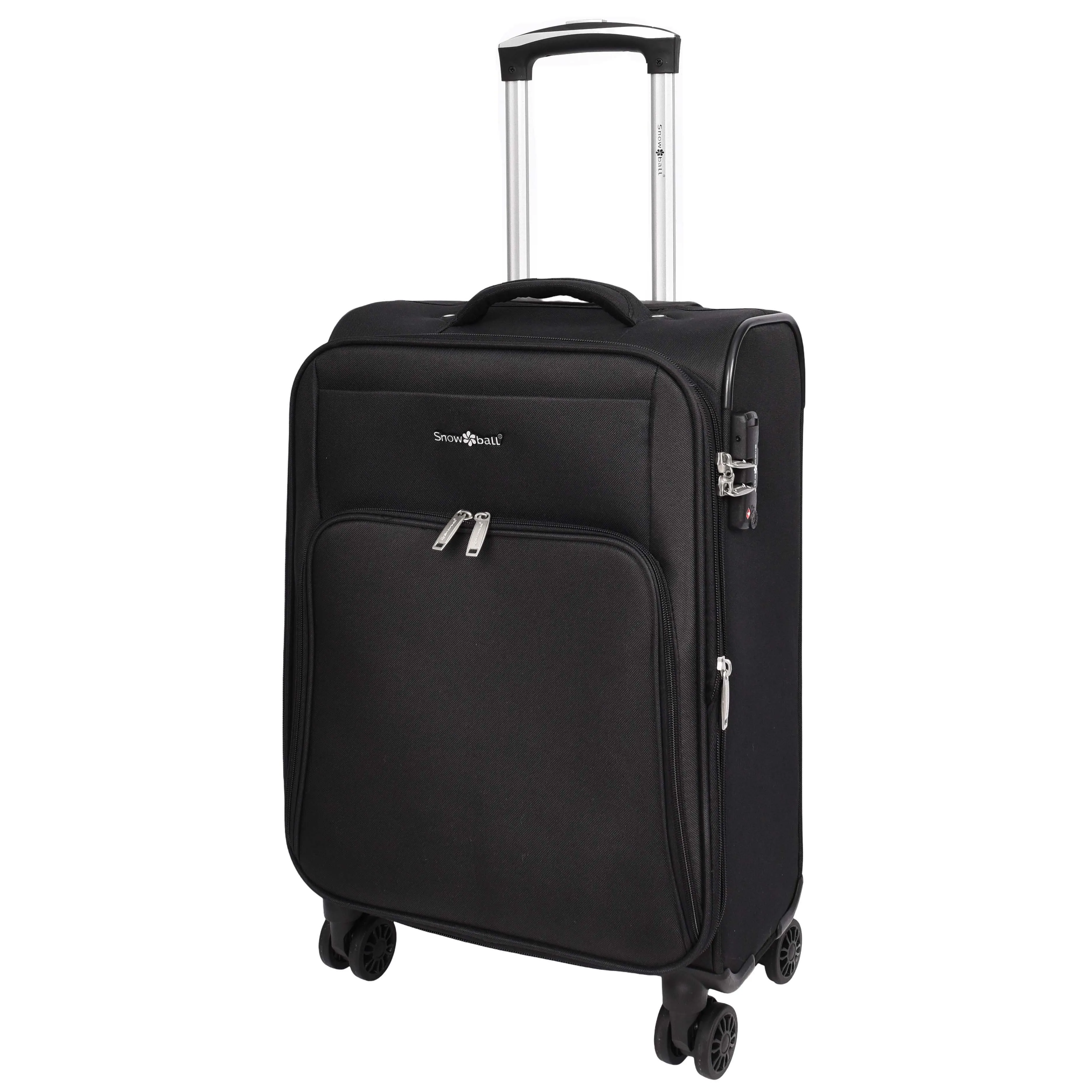 Ultra Lightweight Suitcases Expandable Soft 8 Wheel Luggage Travel Bags Cuba Black