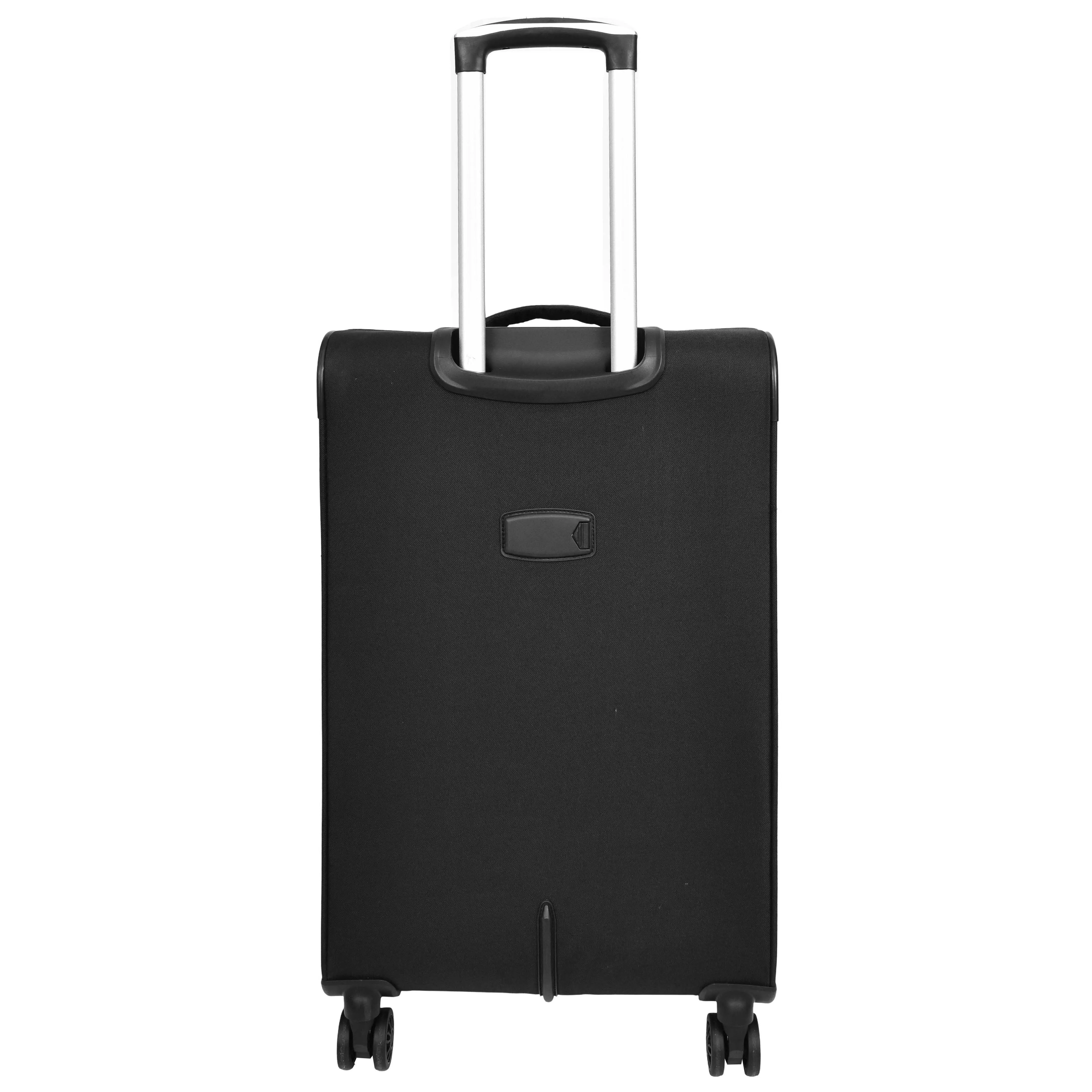 Ultra Lightweight Suitcases Expandable Soft 8 Wheel Luggage Travel Bags Cuba Black