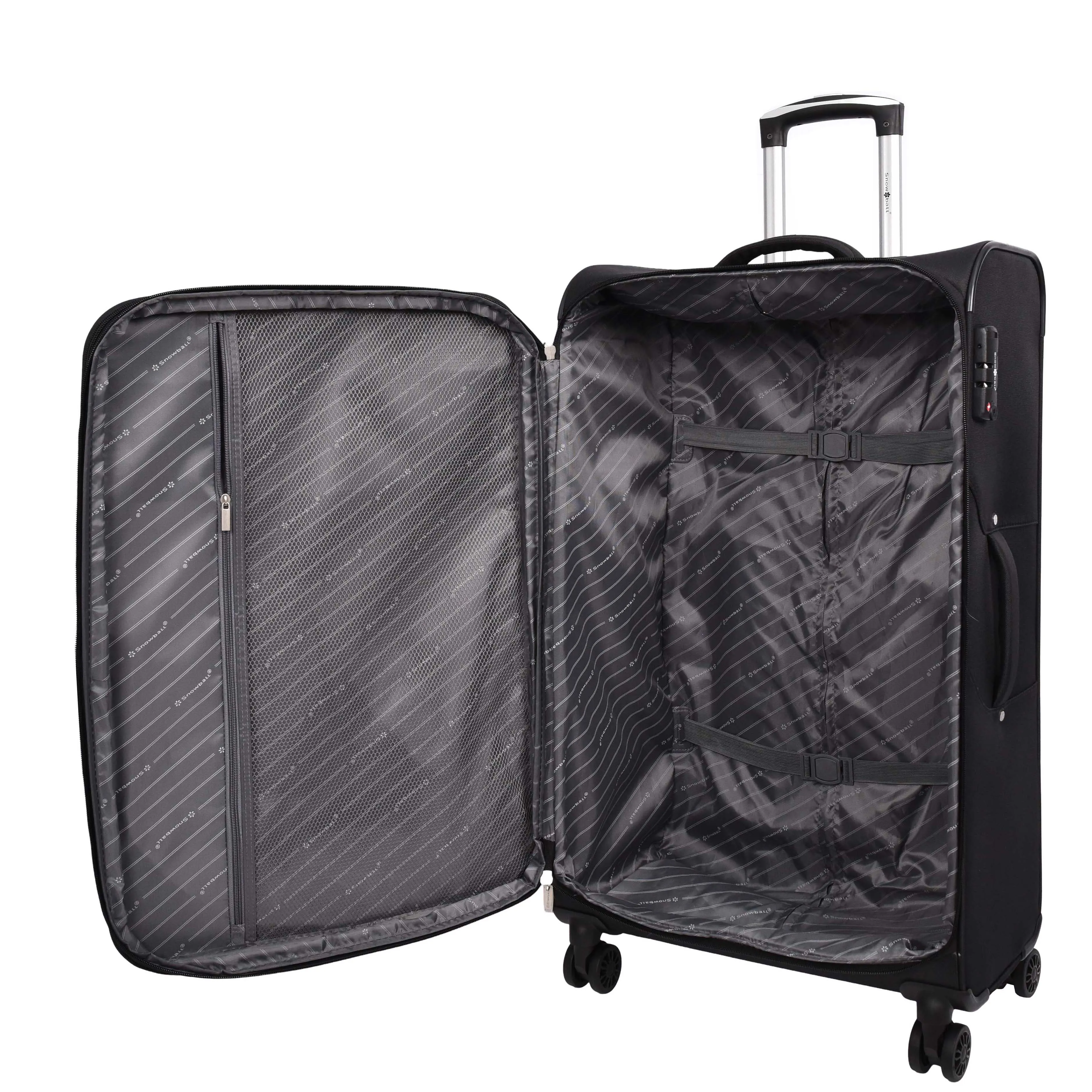 Ultra Lightweight Suitcases Expandable Soft 8 Wheel Luggage Travel Bags Cuba Black