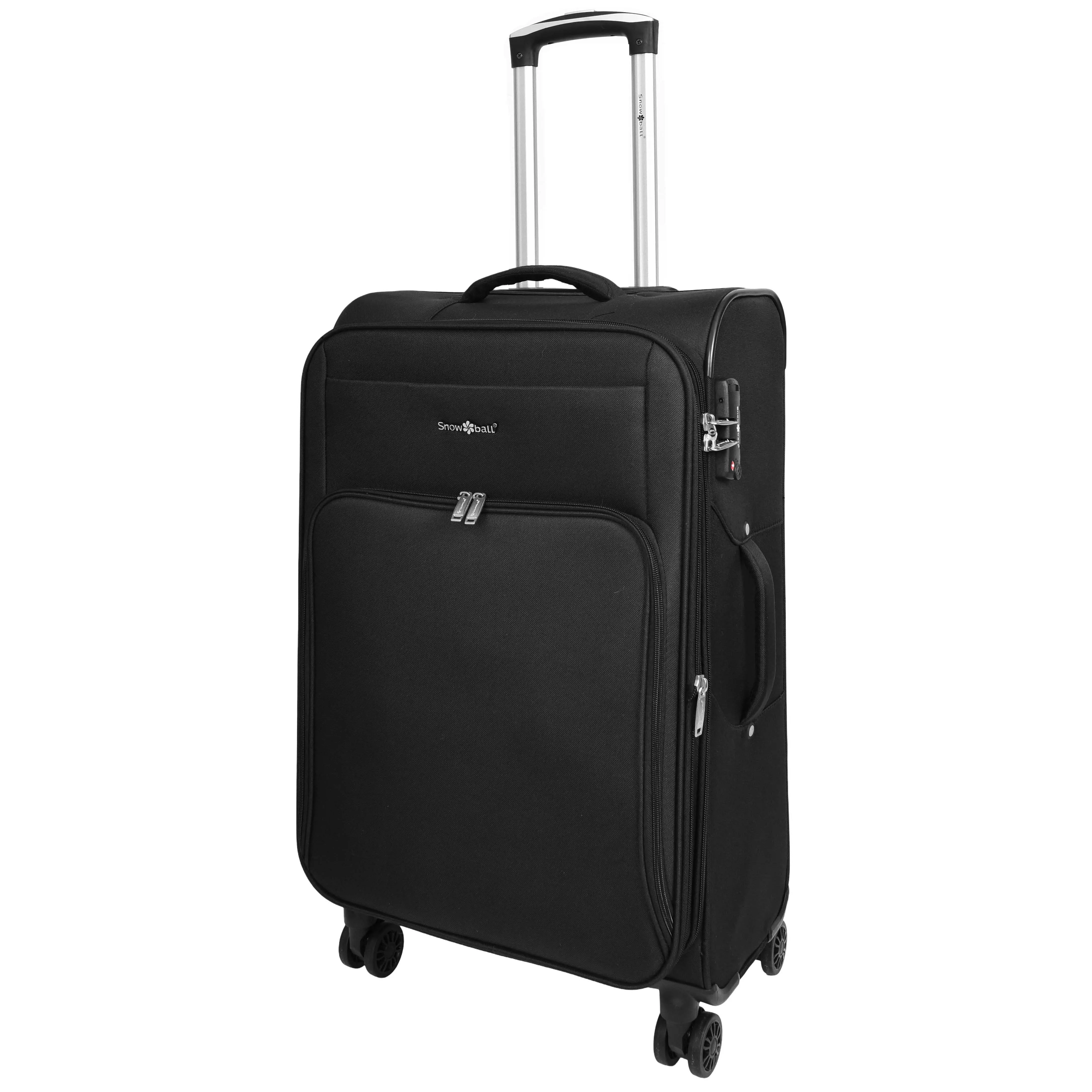 Ultra Lightweight Suitcases Expandable Soft 8 Wheel Luggage Travel Bags Cuba Black