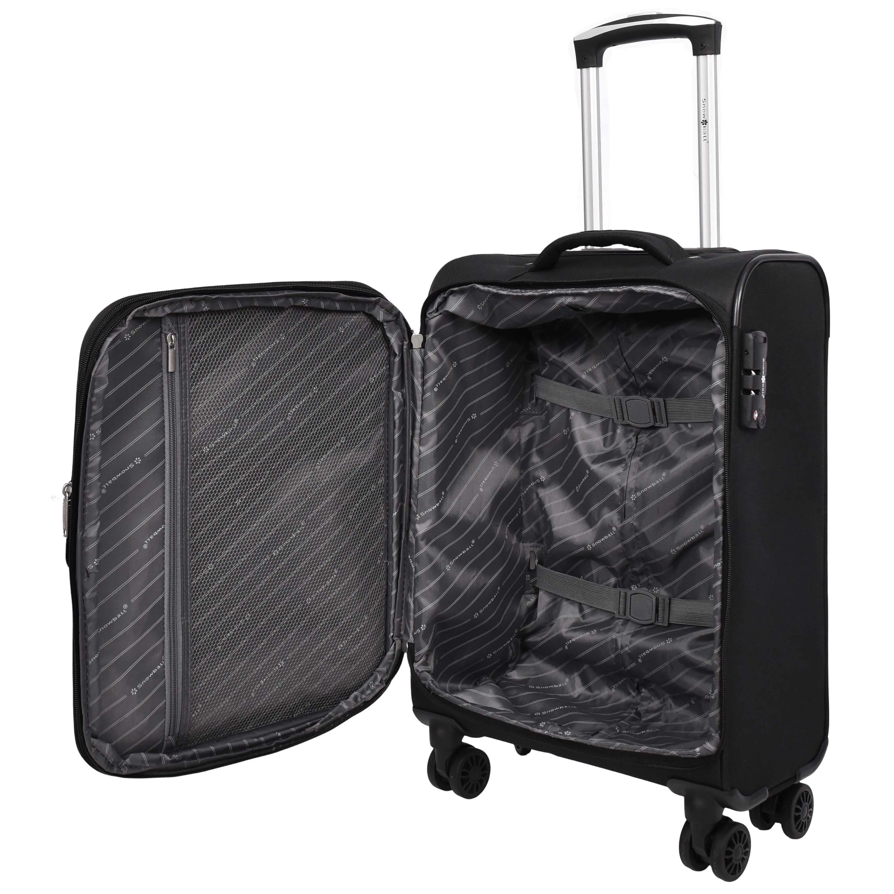 Ultra Lightweight Suitcases Expandable Soft 8 Wheel Luggage Travel Bags Cuba Black