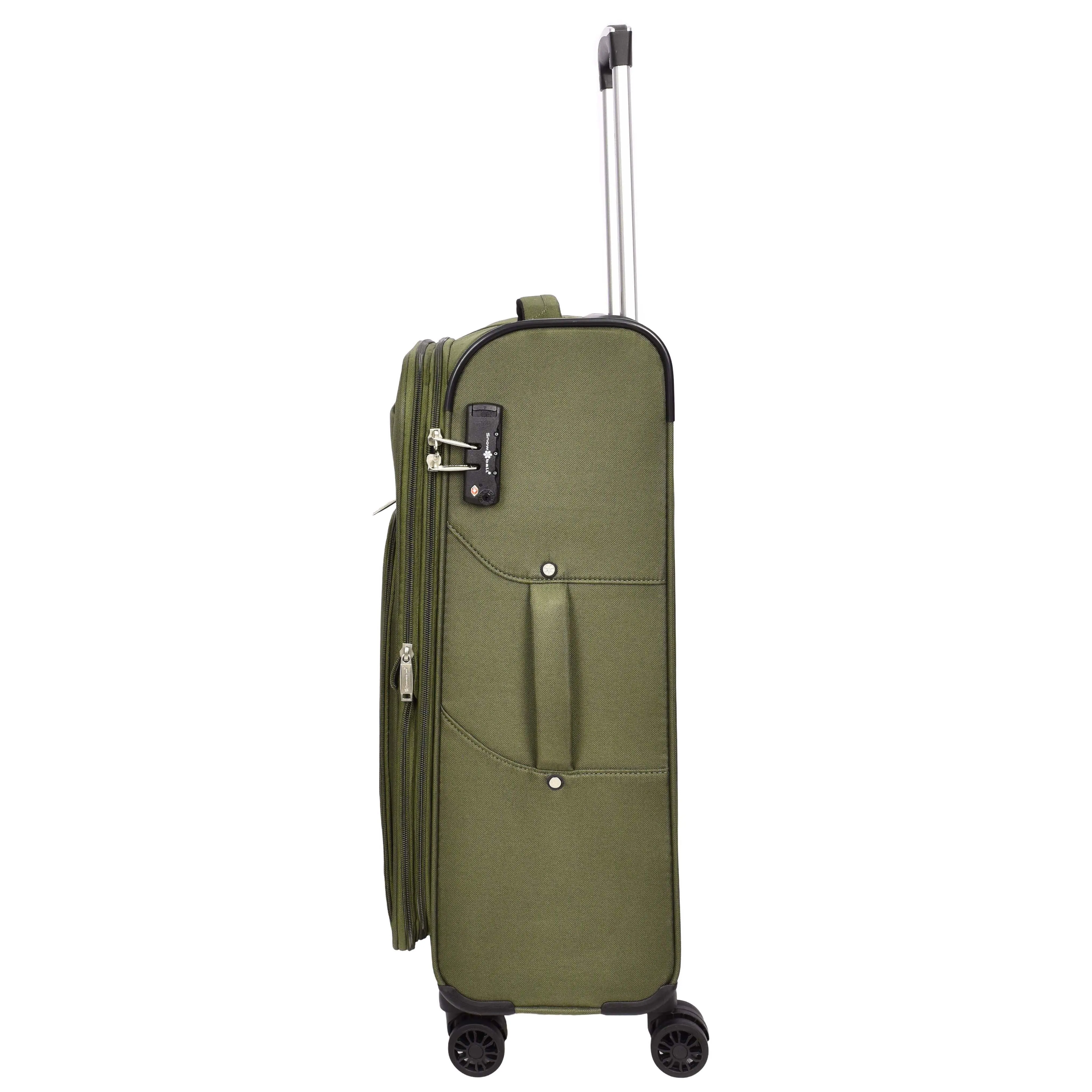 Ultra Lightweight Suitcases Expandable Soft 8 Wheel Luggage Travel Bags Cuba Khaki