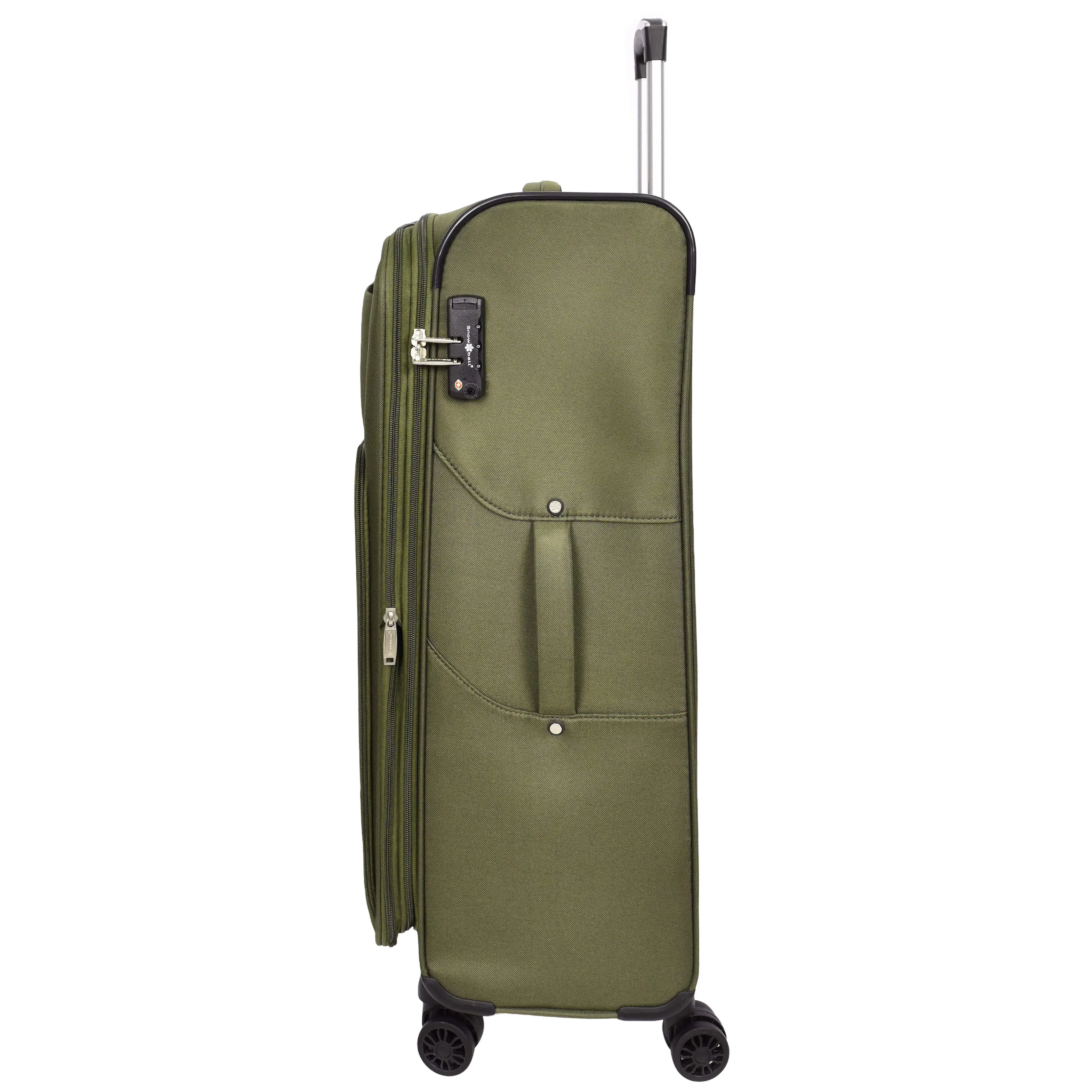 Ultra Lightweight Suitcases Expandable Soft 8 Wheel Luggage Travel Bags Cuba Khaki