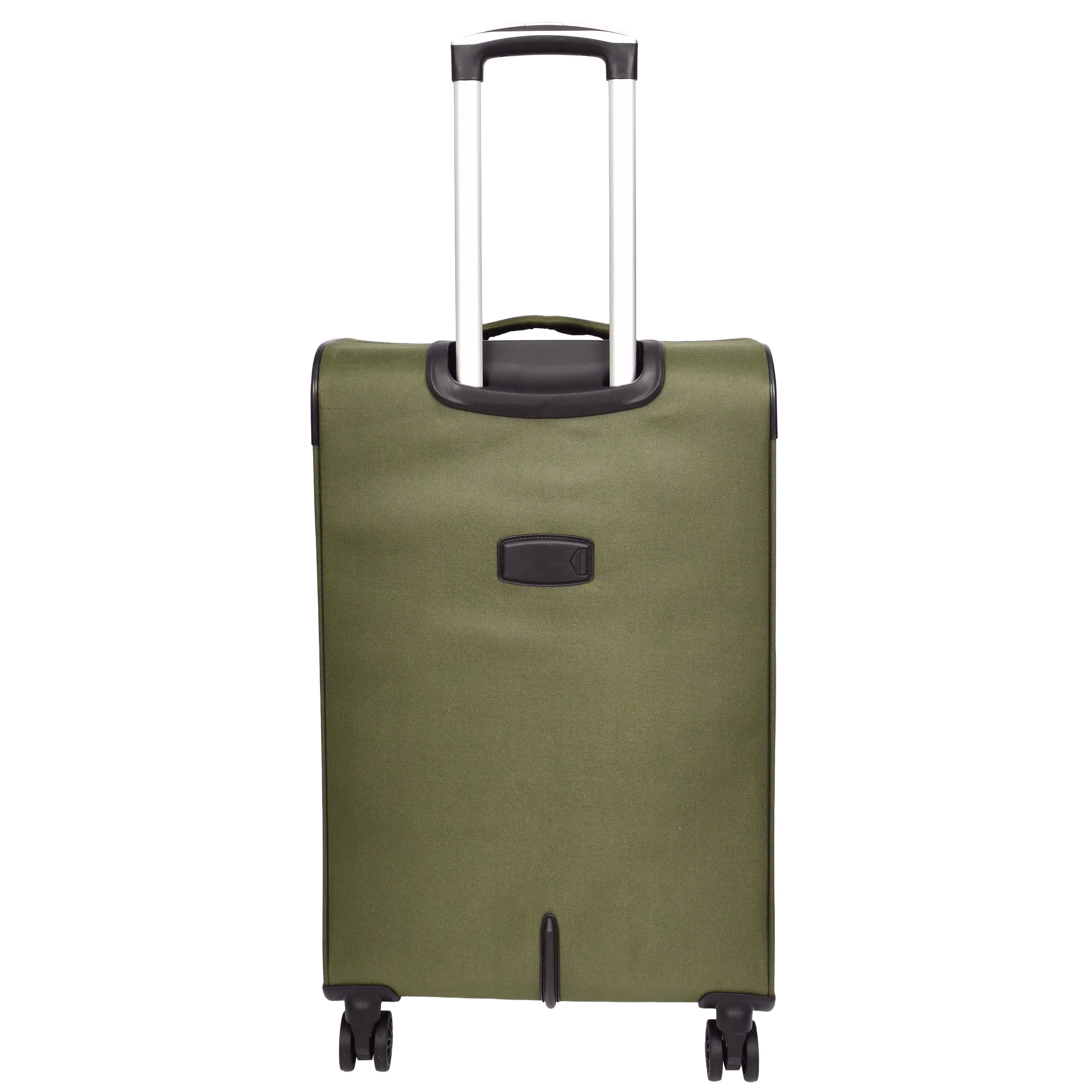 Ultra Lightweight Suitcases Expandable Soft 8 Wheel Luggage Travel Bags Cuba Khaki