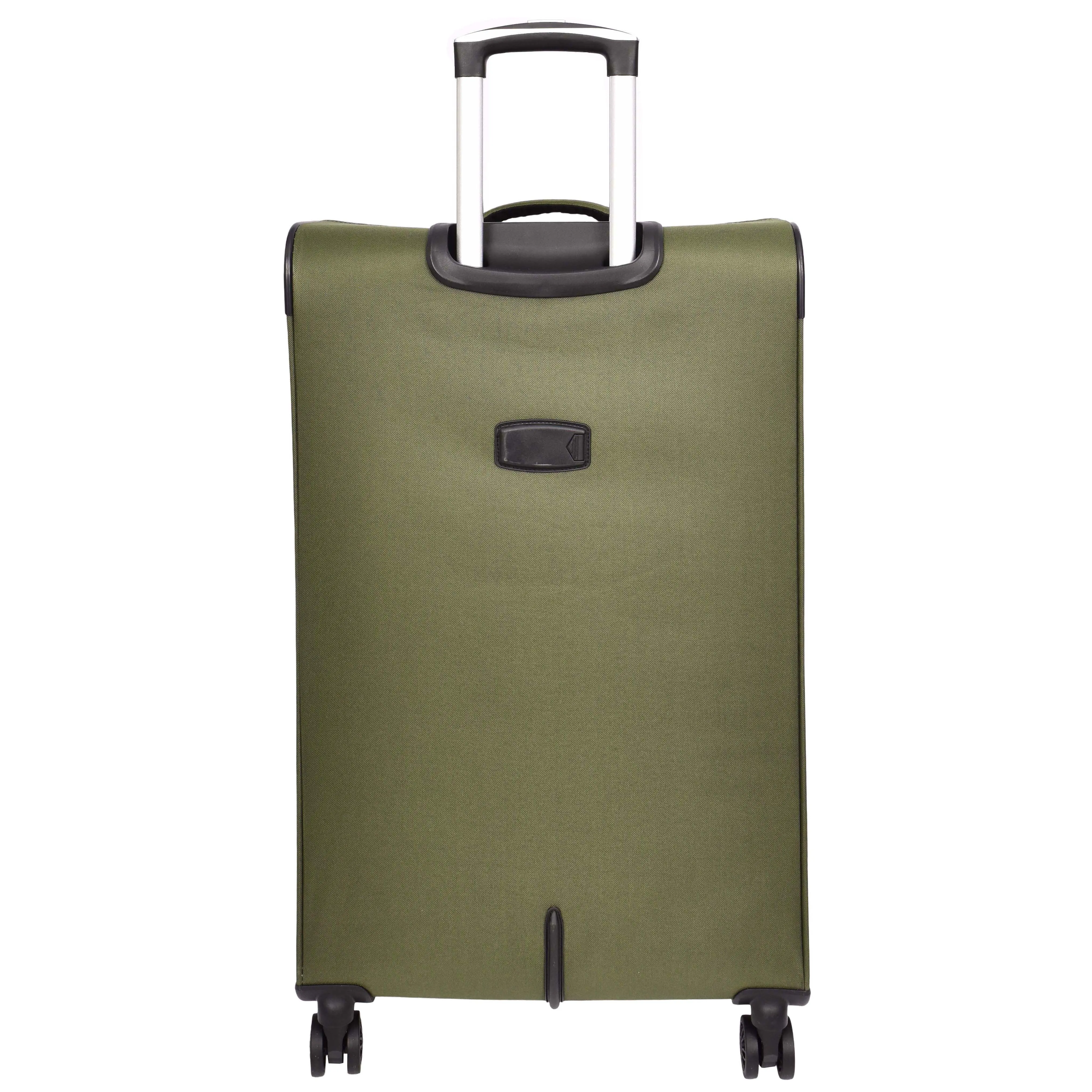 Ultra Lightweight Suitcases Expandable Soft 8 Wheel Luggage Travel Bags Cuba Khaki