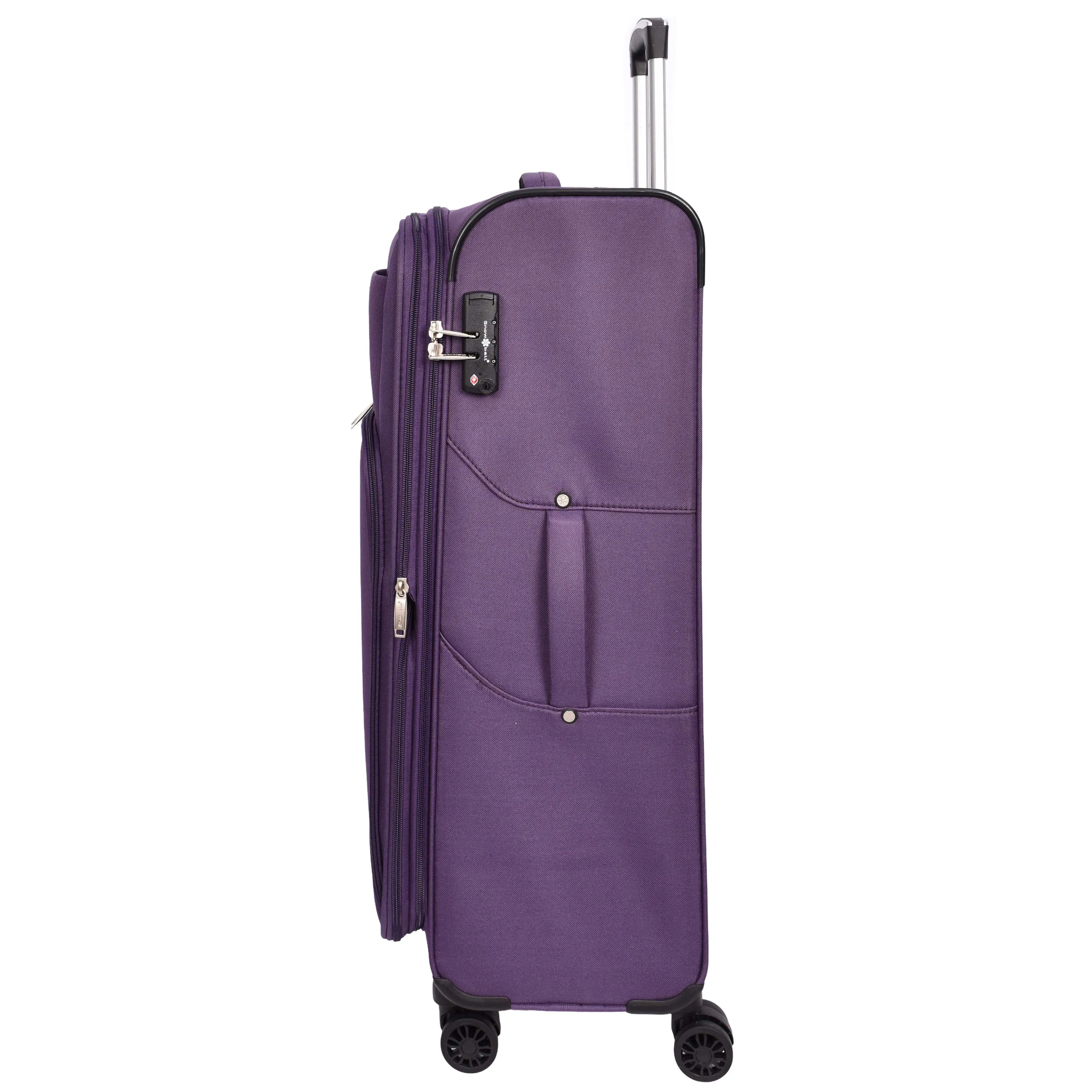 Ultra Lightweight Suitcases Expandable Soft 8 Wheel Luggage Travel Bags Cuba Purple