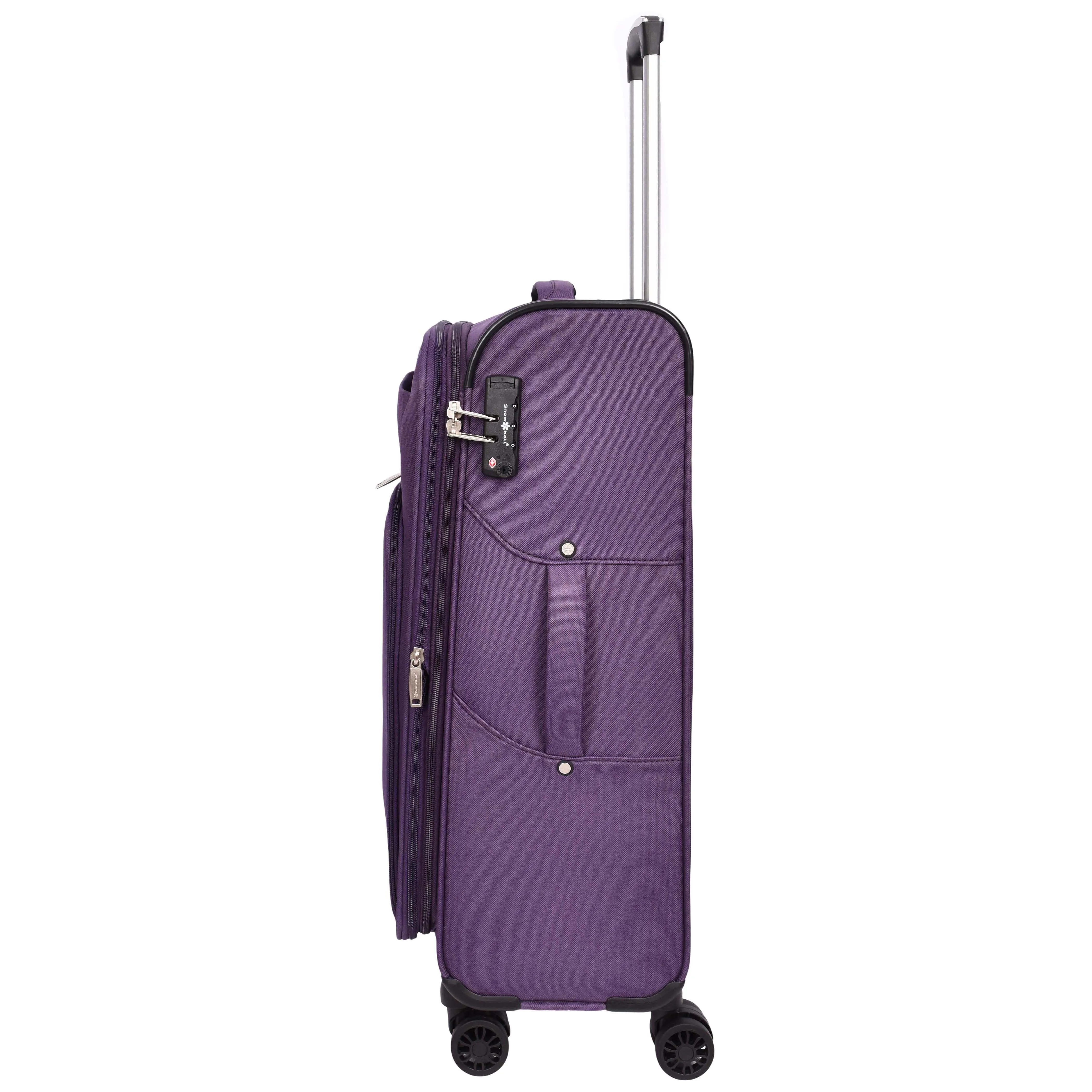 Ultra Lightweight Suitcases Expandable Soft 8 Wheel Luggage Travel Bags Cuba Purple