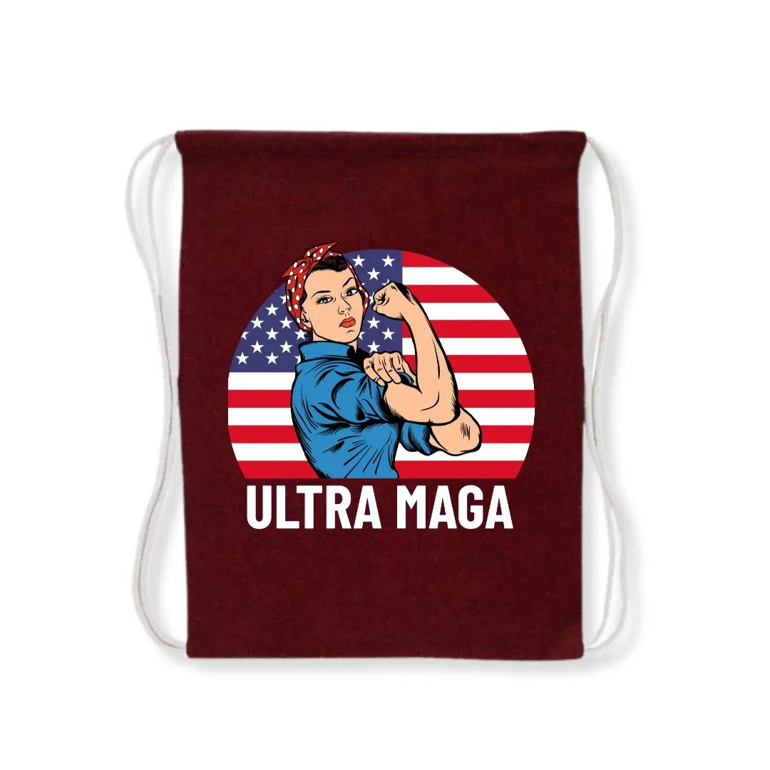 Ultra MAGA "Rosie the Riveter" Drawstring Bag (4 Colors)