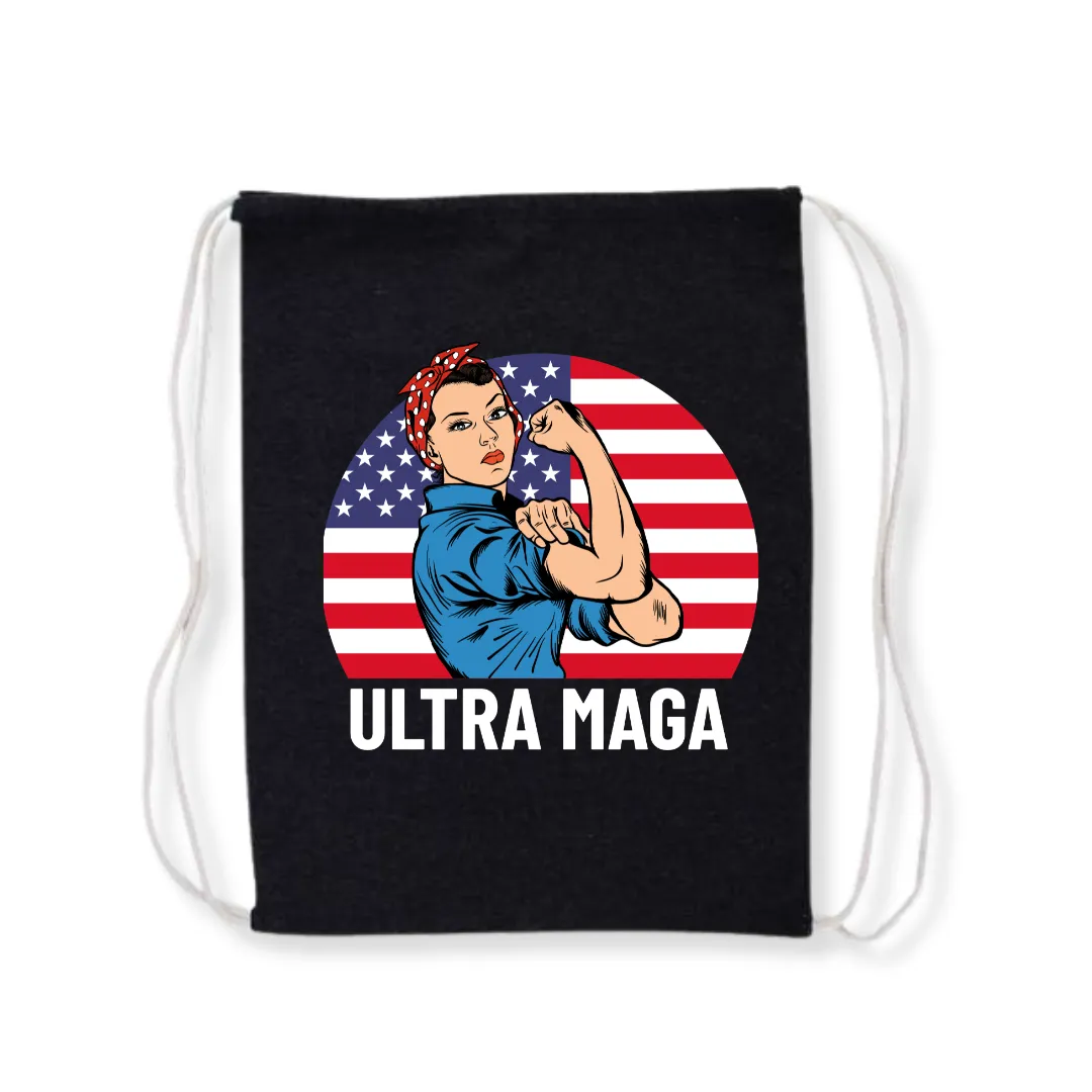 Ultra MAGA "Rosie the Riveter" Drawstring Bag (4 Colors)