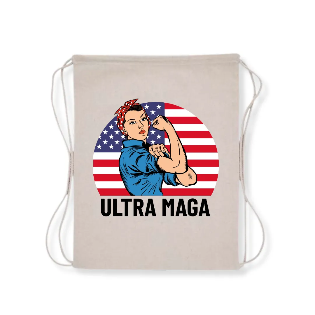 Ultra MAGA "Rosie the Riveter" Drawstring Bag (4 Colors)