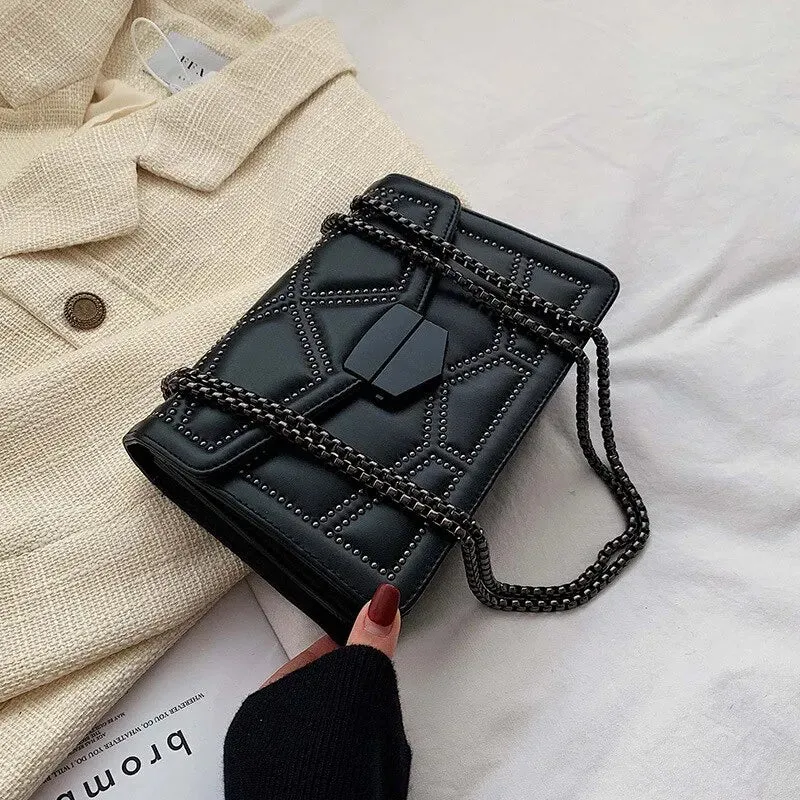 Vintage Rivet Chain Small Shoulder Bags For Women