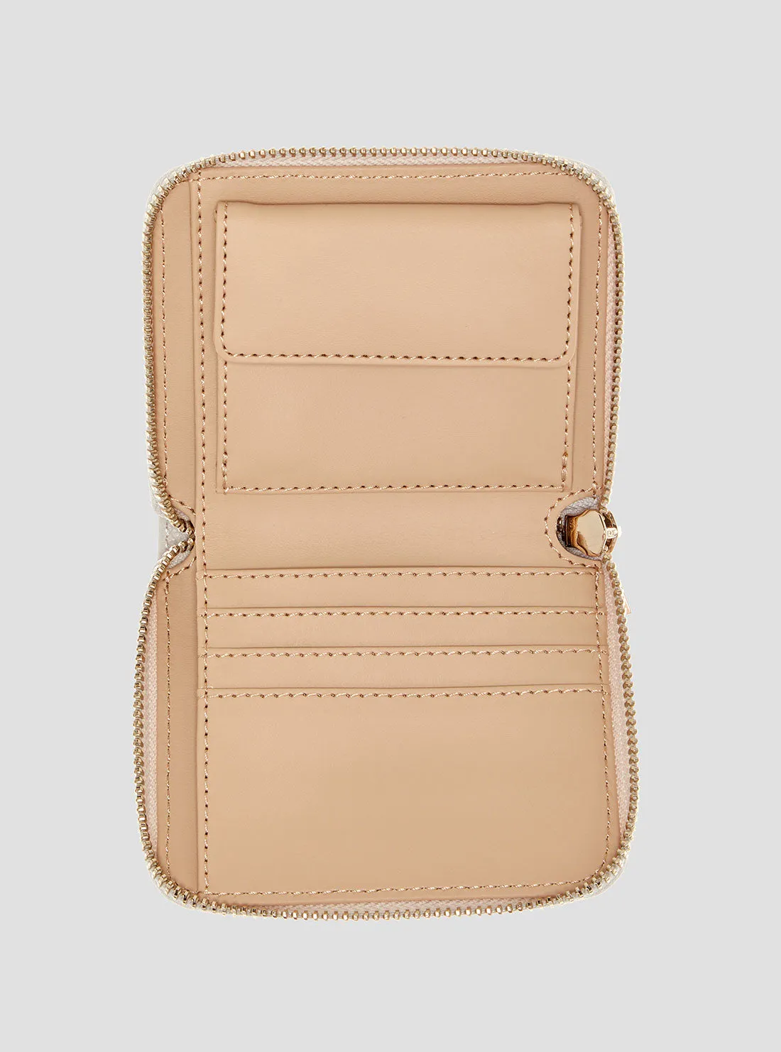 White Laurel Small Zip Wallet