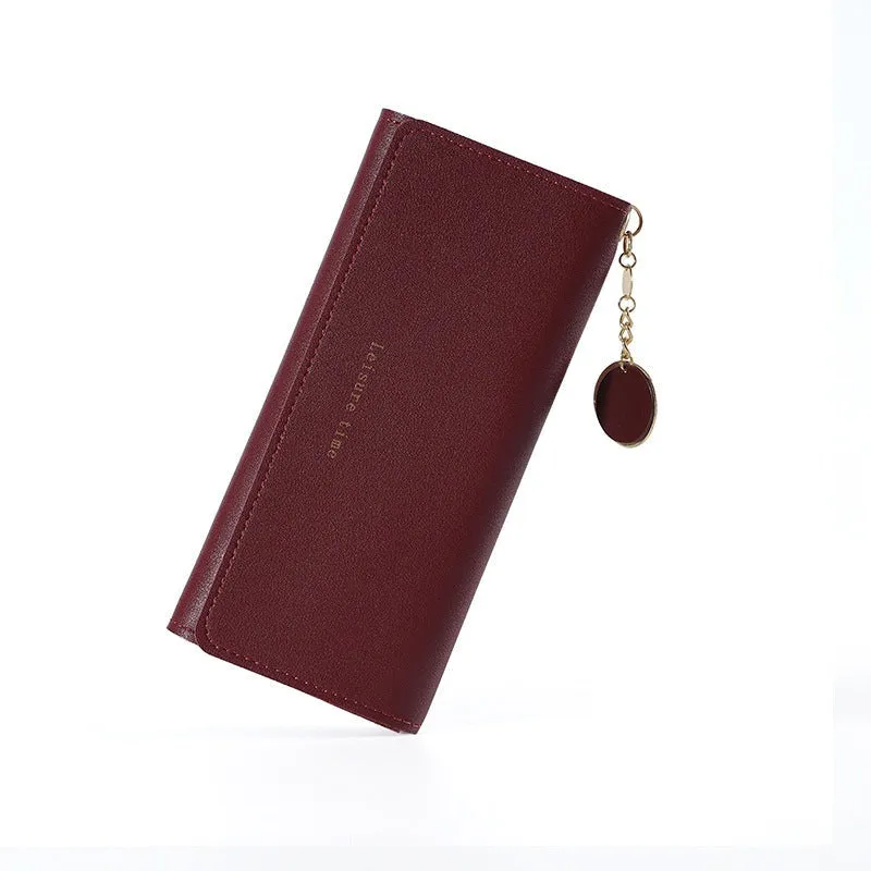 Women Wallets Letter Long Tri-fold Wallet Purse Fresh Leather Female Clutch Card Holder