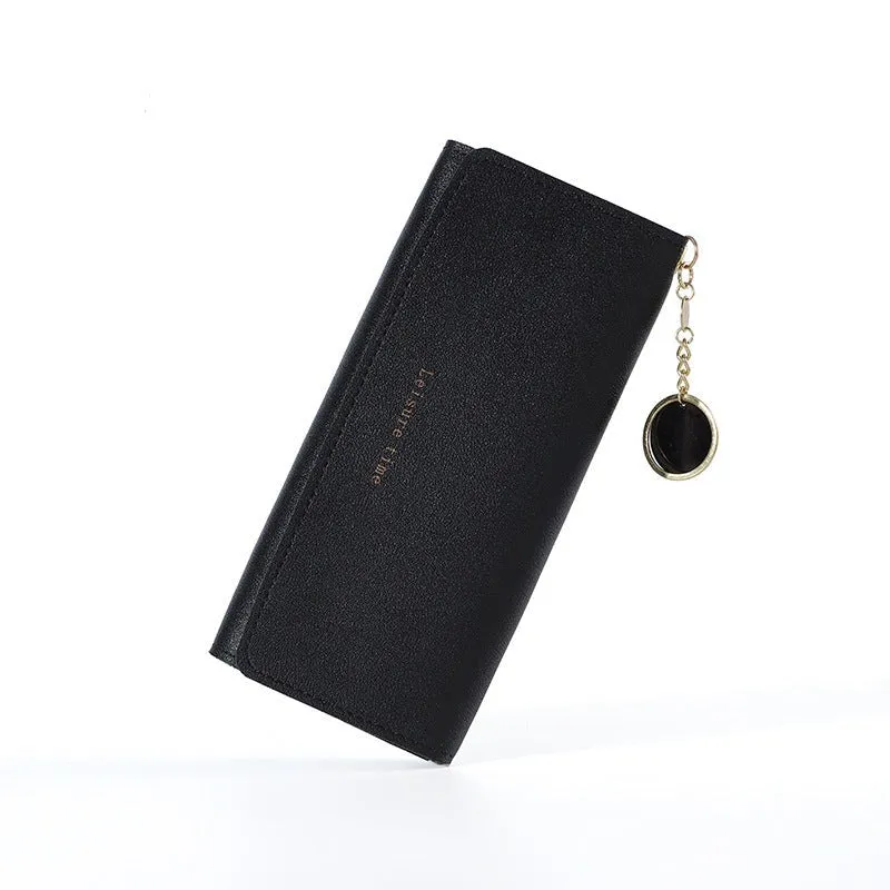 Women Wallets Letter Long Tri-fold Wallet Purse Fresh Leather Female Clutch Card Holder