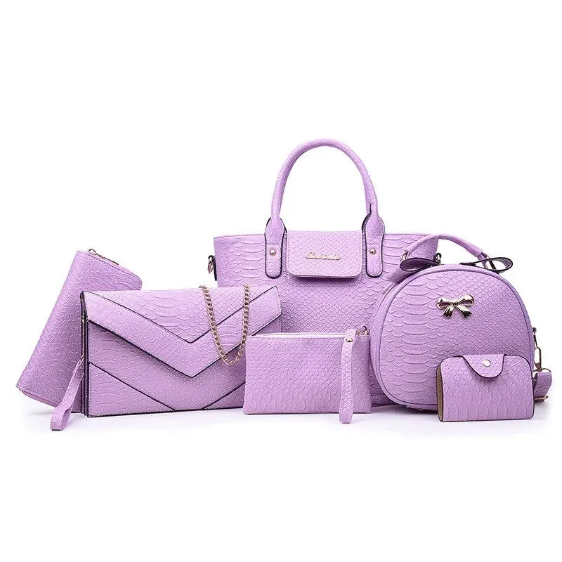 Women's 6-Piece Snake Pattern Bag Set^