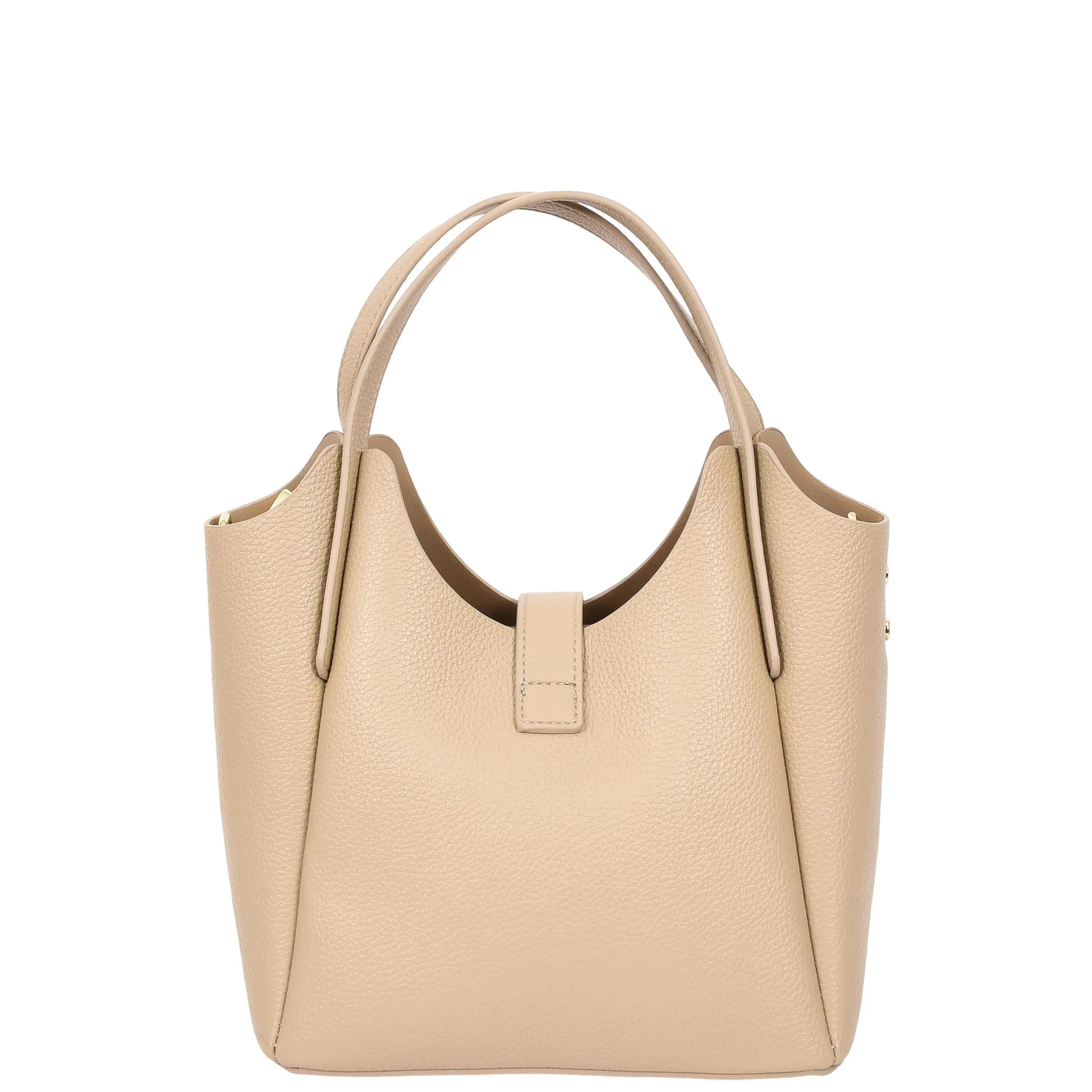 Womens Leather-Look Handbag Casual Basket Shape Small Fashion Tote Bag AH181 Beige